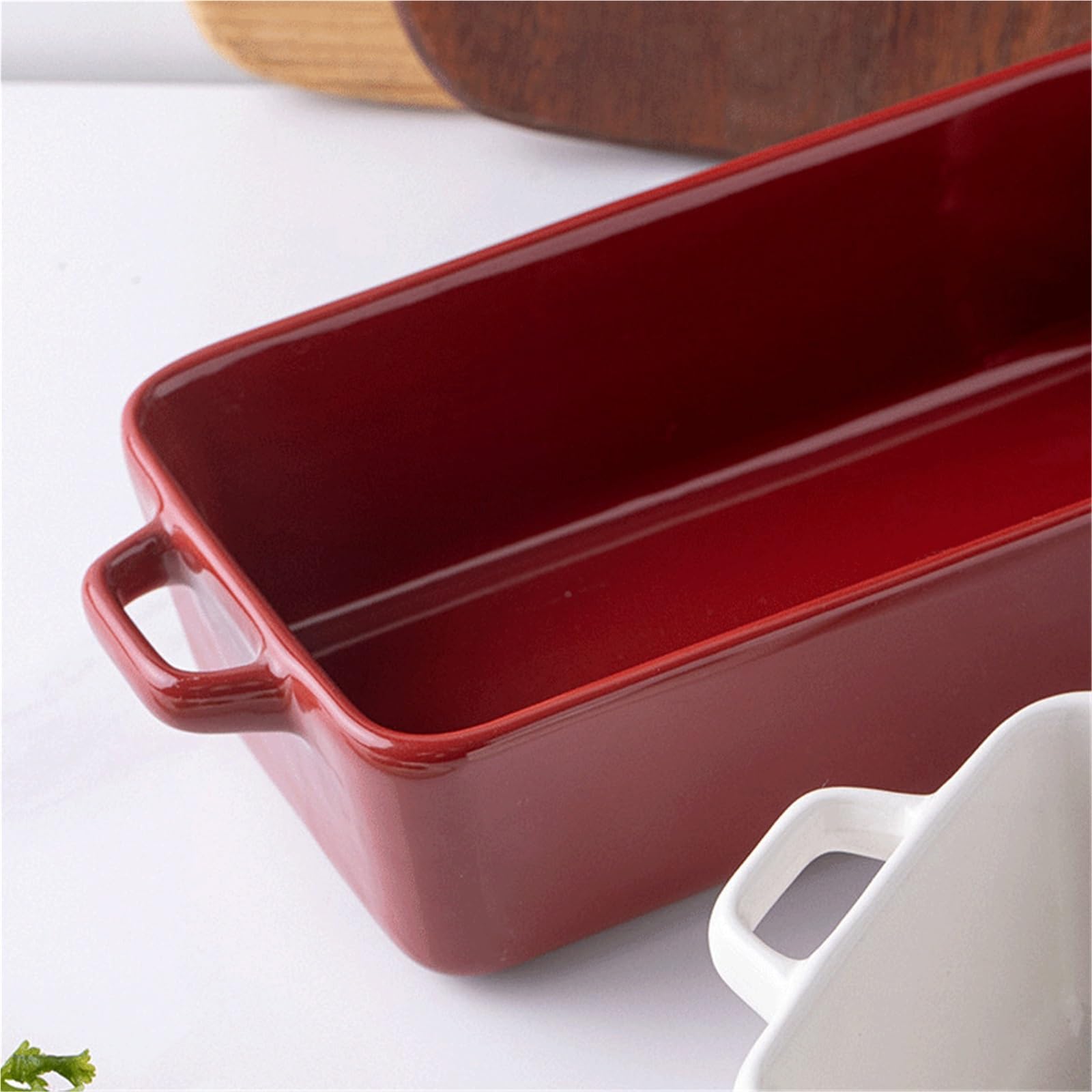 Plat Four Red Rectangular Double Handled Baking Dish Plat Gratin