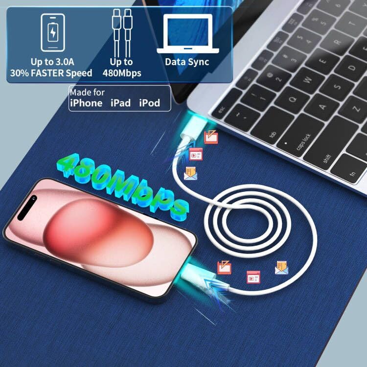 Image of iPhone 17 Fast Charger Block,[Apple MFi Certified] 2Pack 40W USB C Wall Charger Plug with 10FT USB C to C Charging Cord for iPhone 17 /17Air /17Pro Max /16 Pro Max /16Pro /15 ProMax-Home /Travel Essential