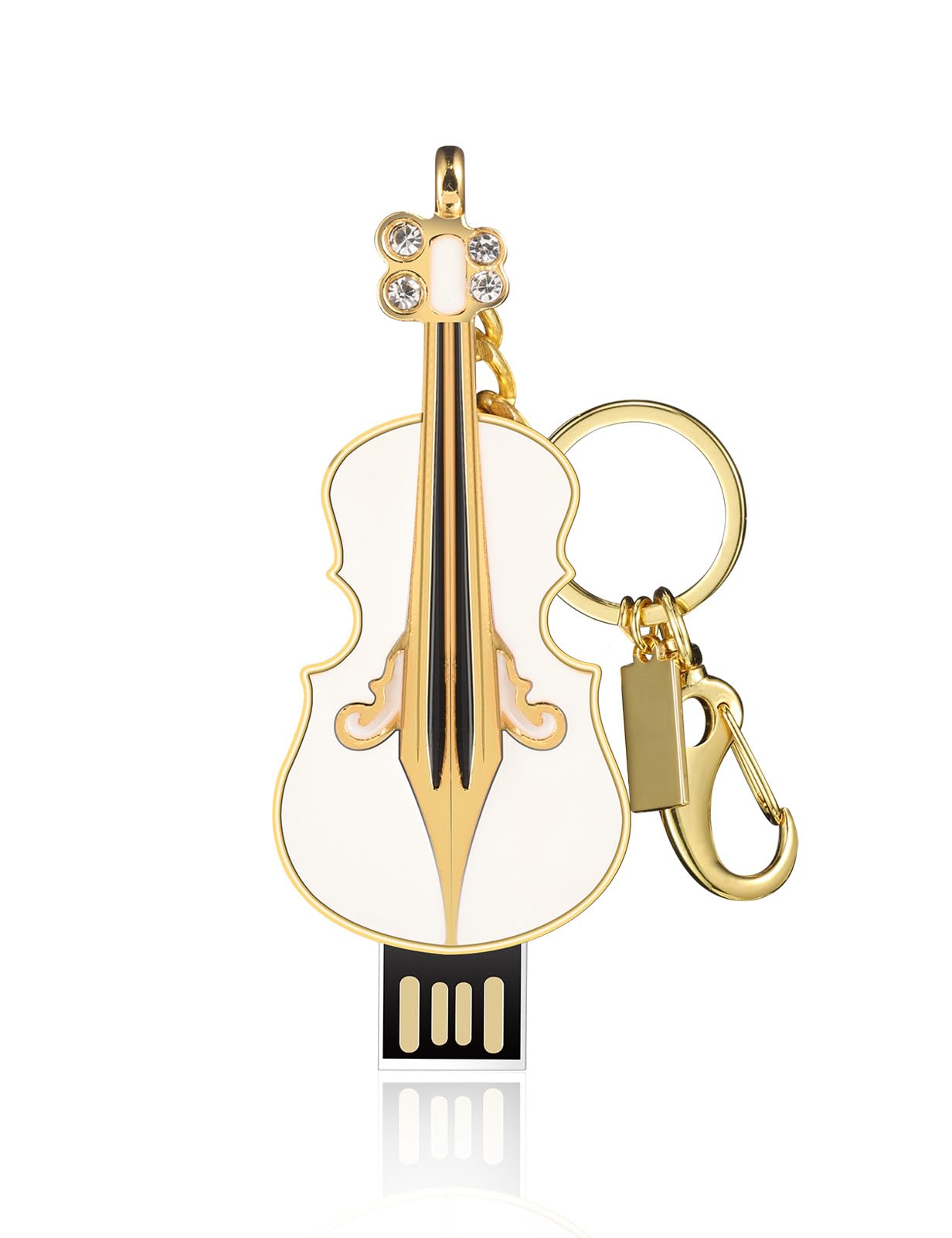 USB Flash Drives 128gb Cute Violin Shape Thumb Drive Cool Memory Stick with Keychain Creative Jump Drive Metal Pen Drive Novelty Gift for Friend Family Classmates (128, GB)