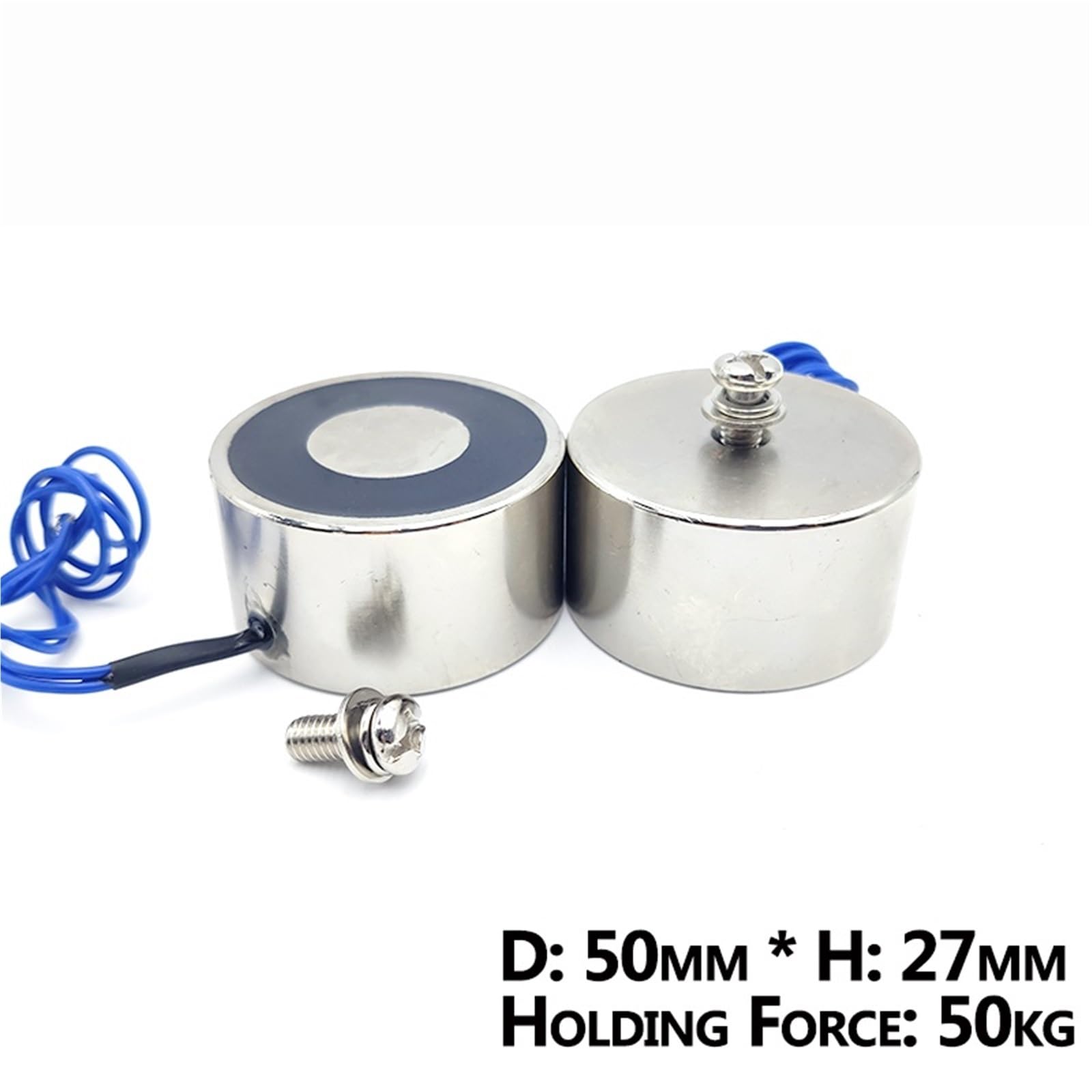 Magnesy elektryczne 50/27 DC 6 V, 12 V, 24 V, 50 kg/500 N, elektromagnetyczne przyssawki, 1 szt. (DC 24V)