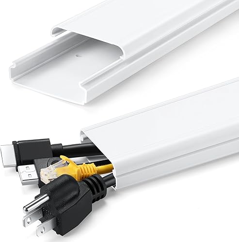 ZhiYo  Funda para cable de TV de 34" para ocultar cables para TV montada en la pared, cubierta de cable grande para pared, kit de pista de gestión