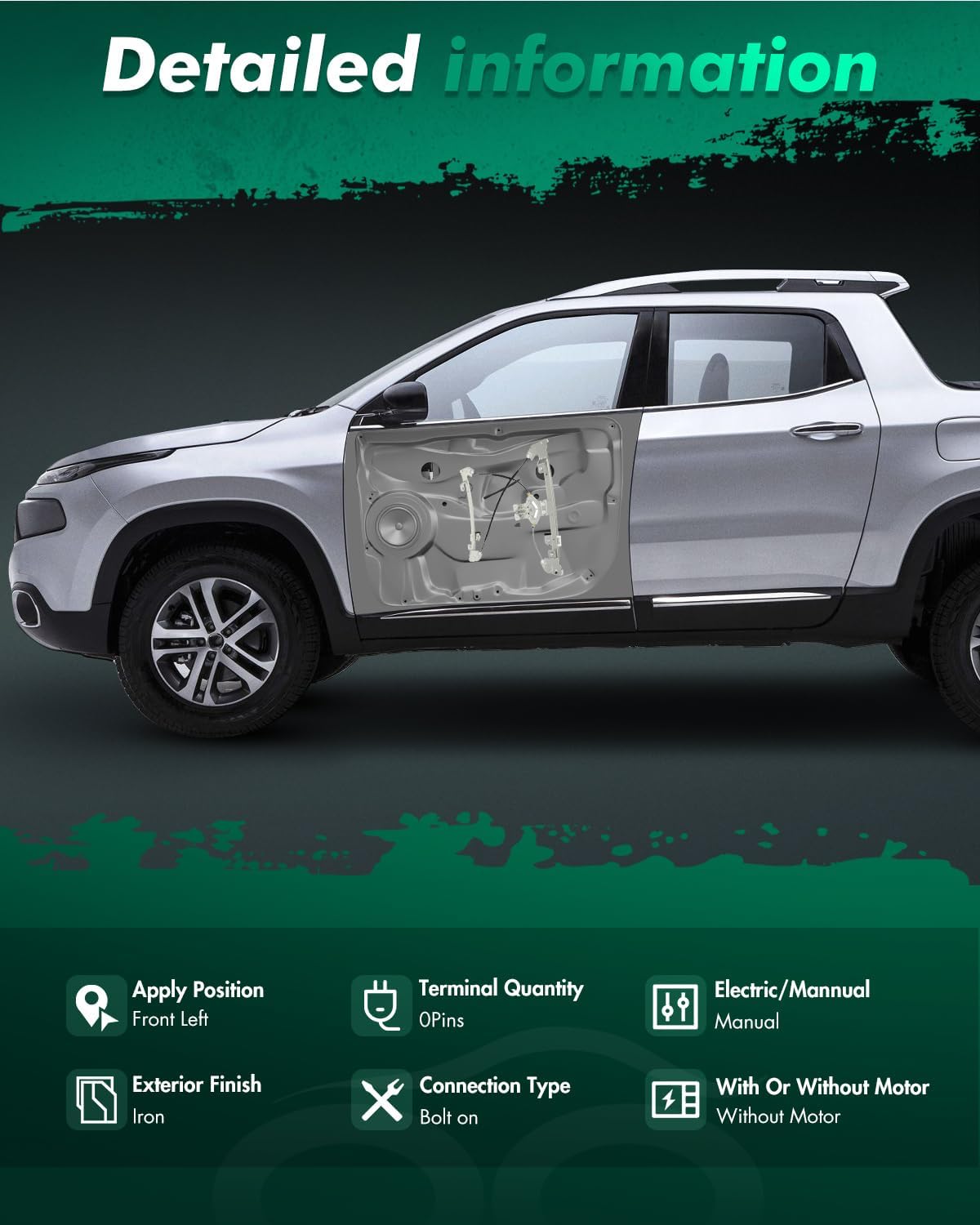 SCITOO Front Left Driver Side Power Window Regulator Without Motor Replacement for 2004-2008 for Ford for For F-150