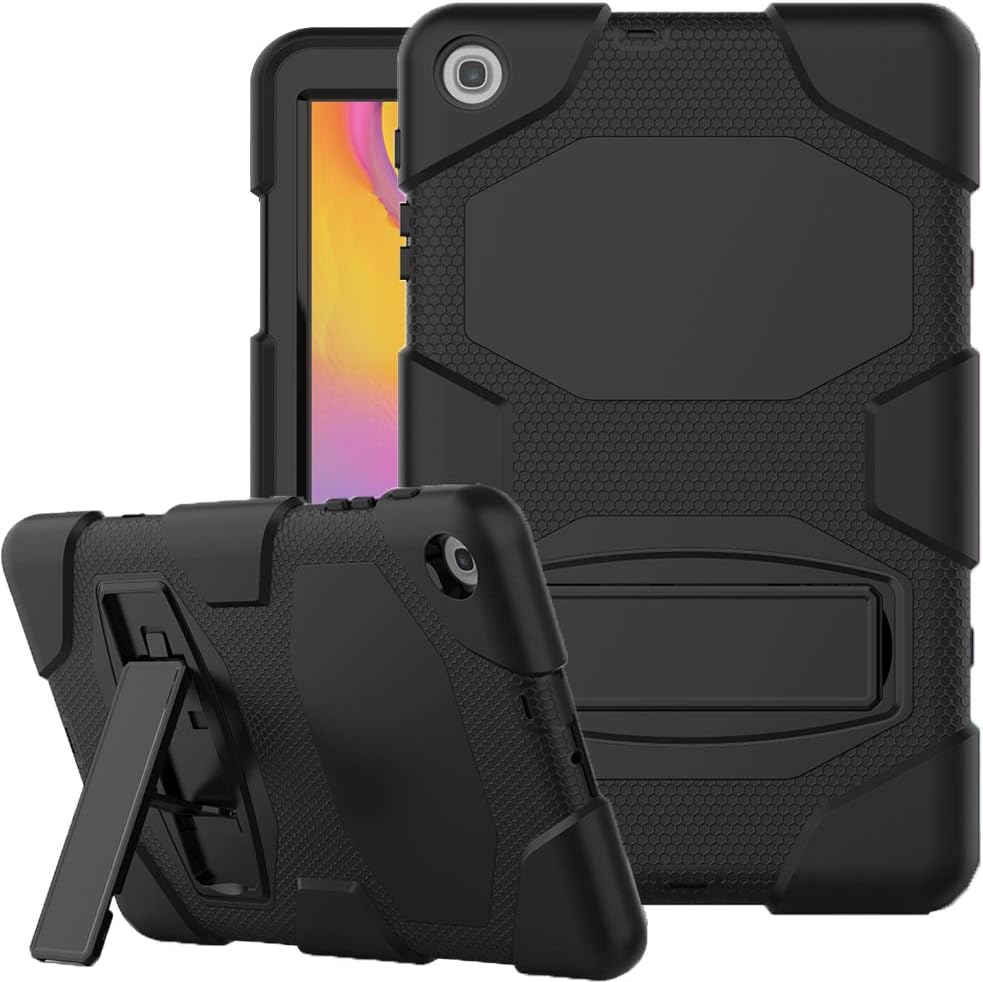 SYNTAKS Galaxy Tab A 10.1 2019 Case(SM-T510/T515),Slim Heavy Duty Shockproof Rugged Case Hard PC+Silicone High Impact Protective Case for Samsung Galaxy Tab A 10.1 Inch 2019 Release,Black