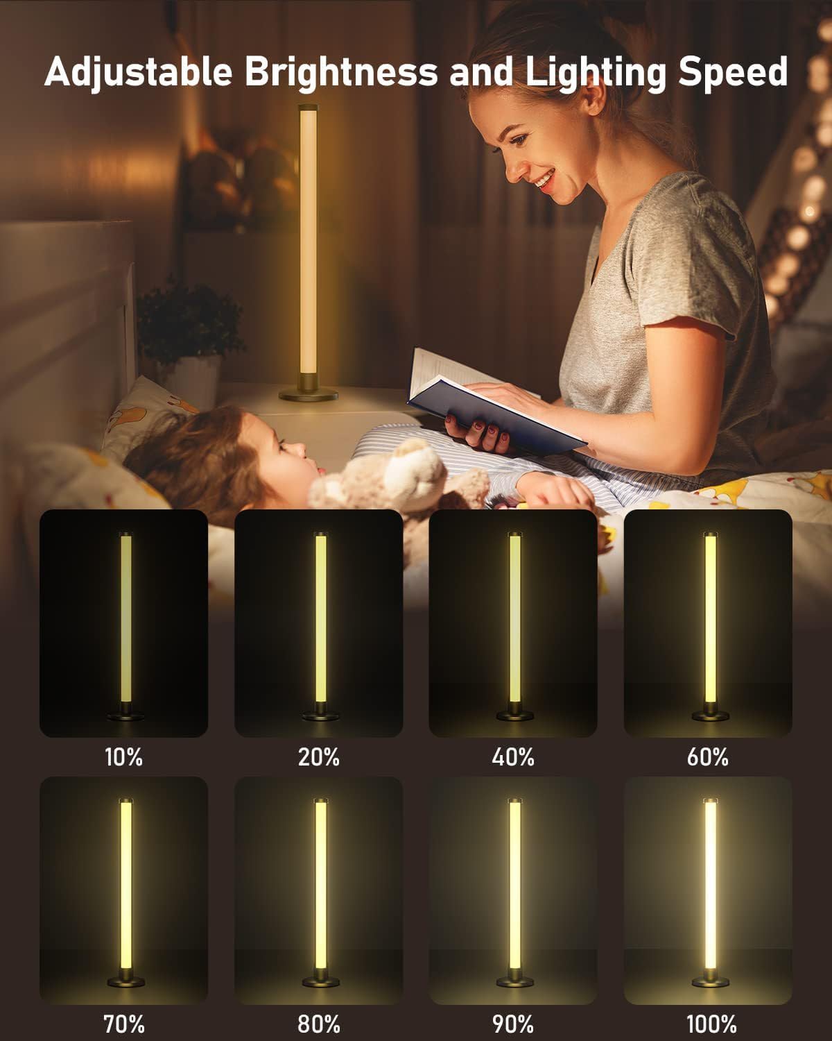 WEITINX 2 Pack LED Light Bars,RGB Gaming Mood Lighting,Dimmable Ambient Light Flow Light Bars 16 Million Colors Multiple Lighting Effects TV Backlights,Remote Control and App Control,Music Sync - Image 4