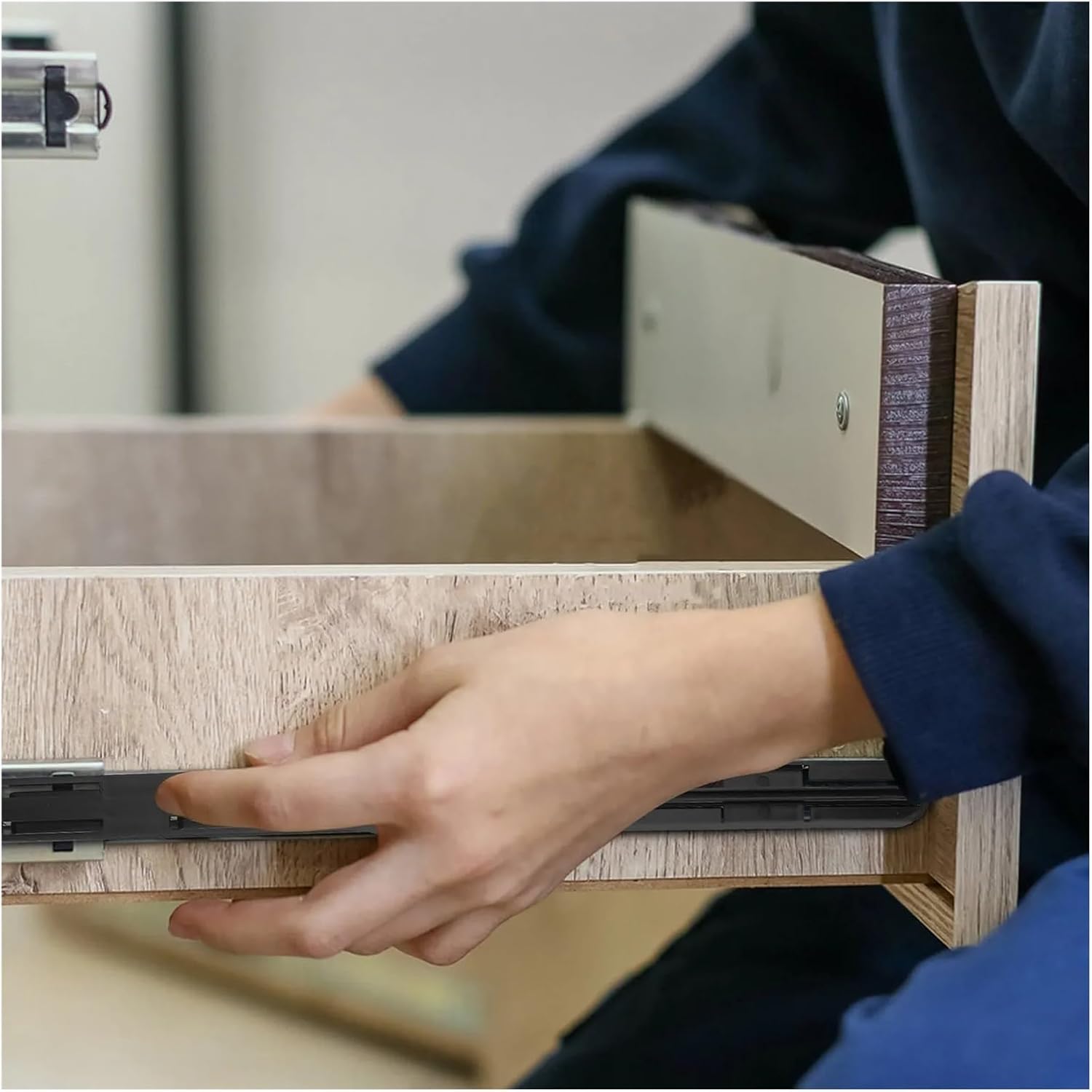 Full Extension Drawer Slides 4pcs Drawer Slides Bottom Mount Kitchen Cabinets Storage Boxes