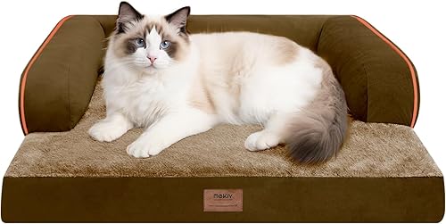 Miniatura 130 de Cama ortopédica extra grande para perros impermeable: cama de espuma viscoelástica para perros XL y extra grandes, sofá sofá, lavable con funda Azul