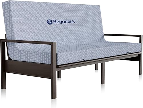 Begonia.K Colchón futón de 5 pulgadas tamaño matrimonial – Sofá cama de futón grueso para adultos – Colchón de espuma viscoelástica – Repuesto de