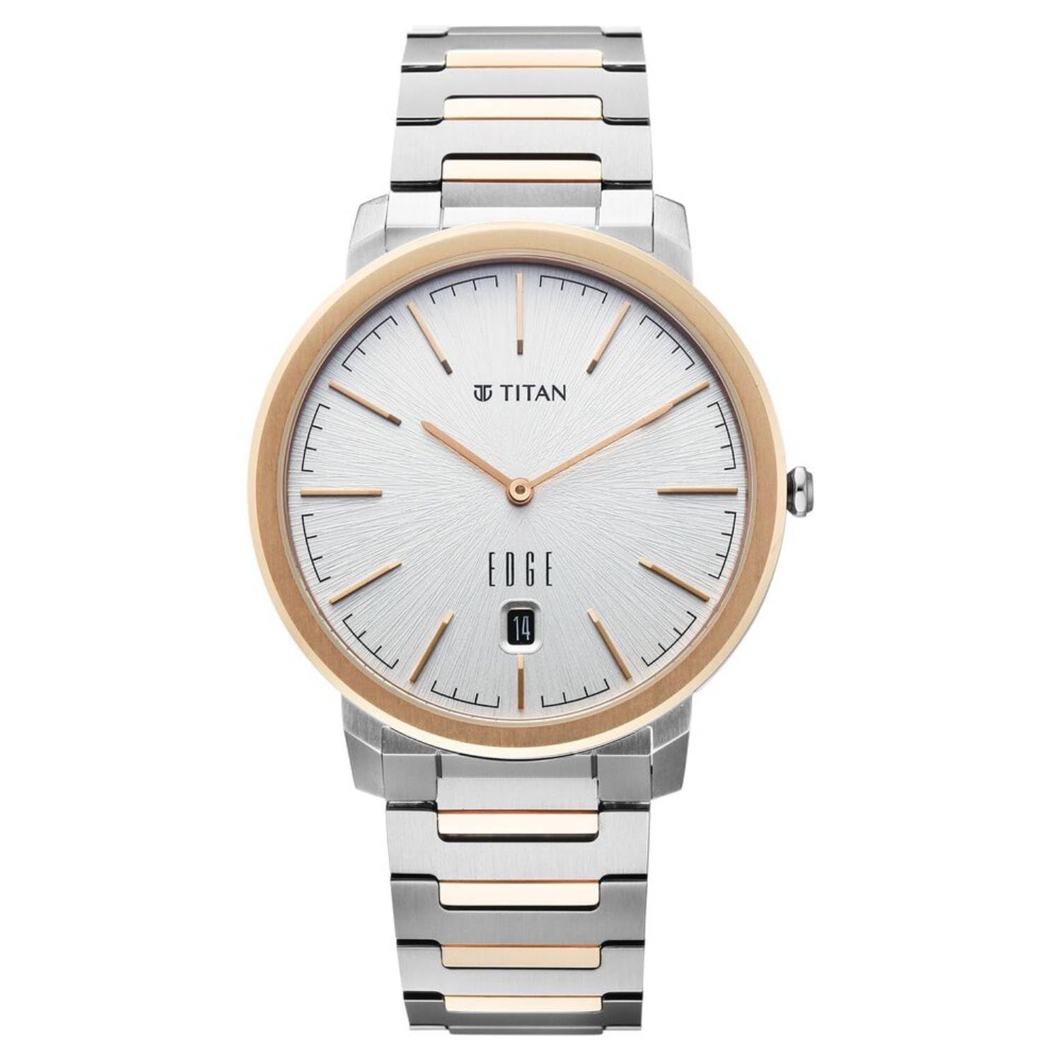 titan Edge Meister Quartz Analog with Date White Dial Rose Gold Titanium Strap Watch for Men - 10065KM01-picture-30