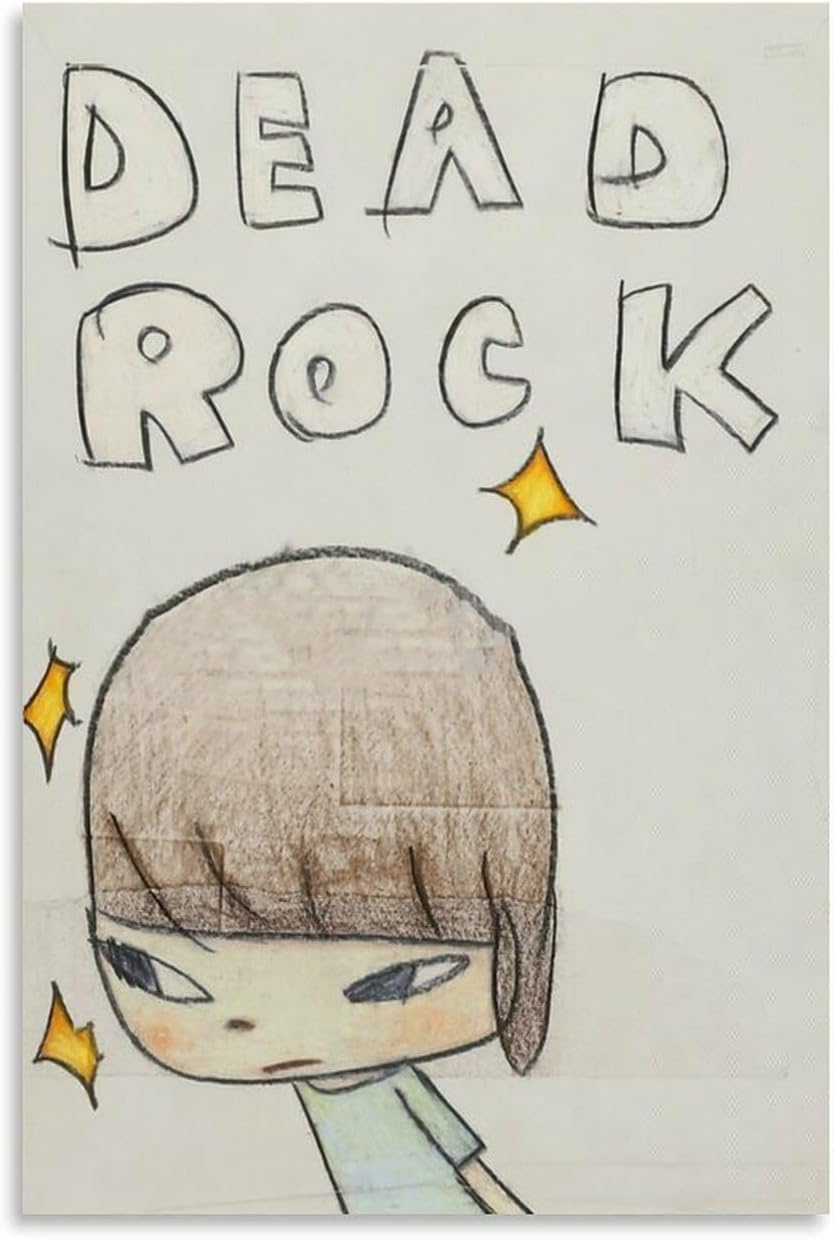 ZZYGGN GMGSW Dead Rock by Yoshitomo Nara Canvas Poster Illustrations Wall Art Painting Yoshitomo Nara Prints for Bedroom Picture Decor 40x50cmx1 Frameless