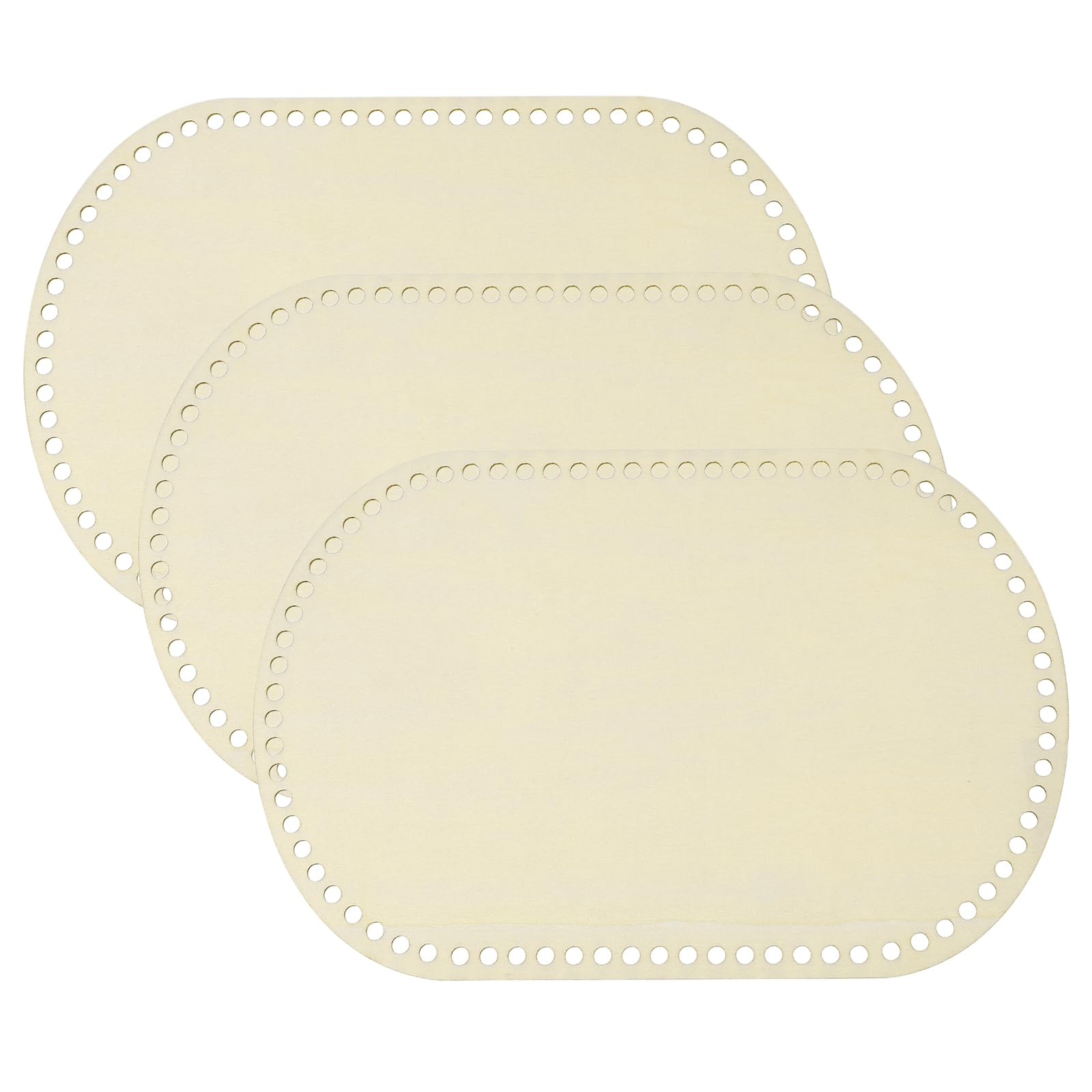 PATIKIL 3Pcs Crochet Basket Base, 12 x 8 Inch Oval Basket Bottoms Shaper Blank Wooden Base Bag Making Supplies Weaving Knitting Kit for DIY Crochet Shoulder Bag Handbag Purse Craft