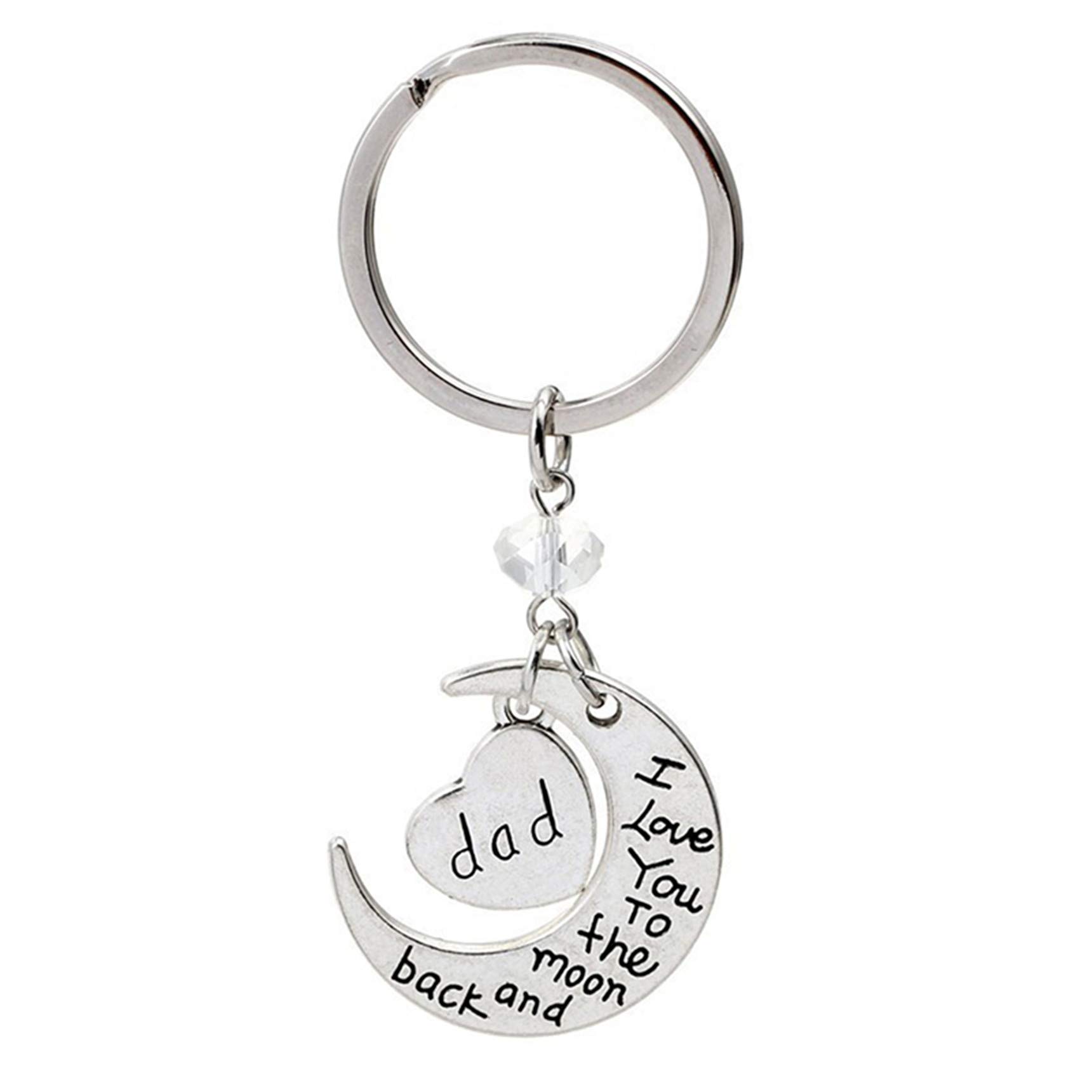 Dad Gifts From Son Daughter Dad Keychain Father Keyring Key Tags For Daddy Papa Men Jewelry For Father'S Day Birthday Dad I Love You To Moon & Back