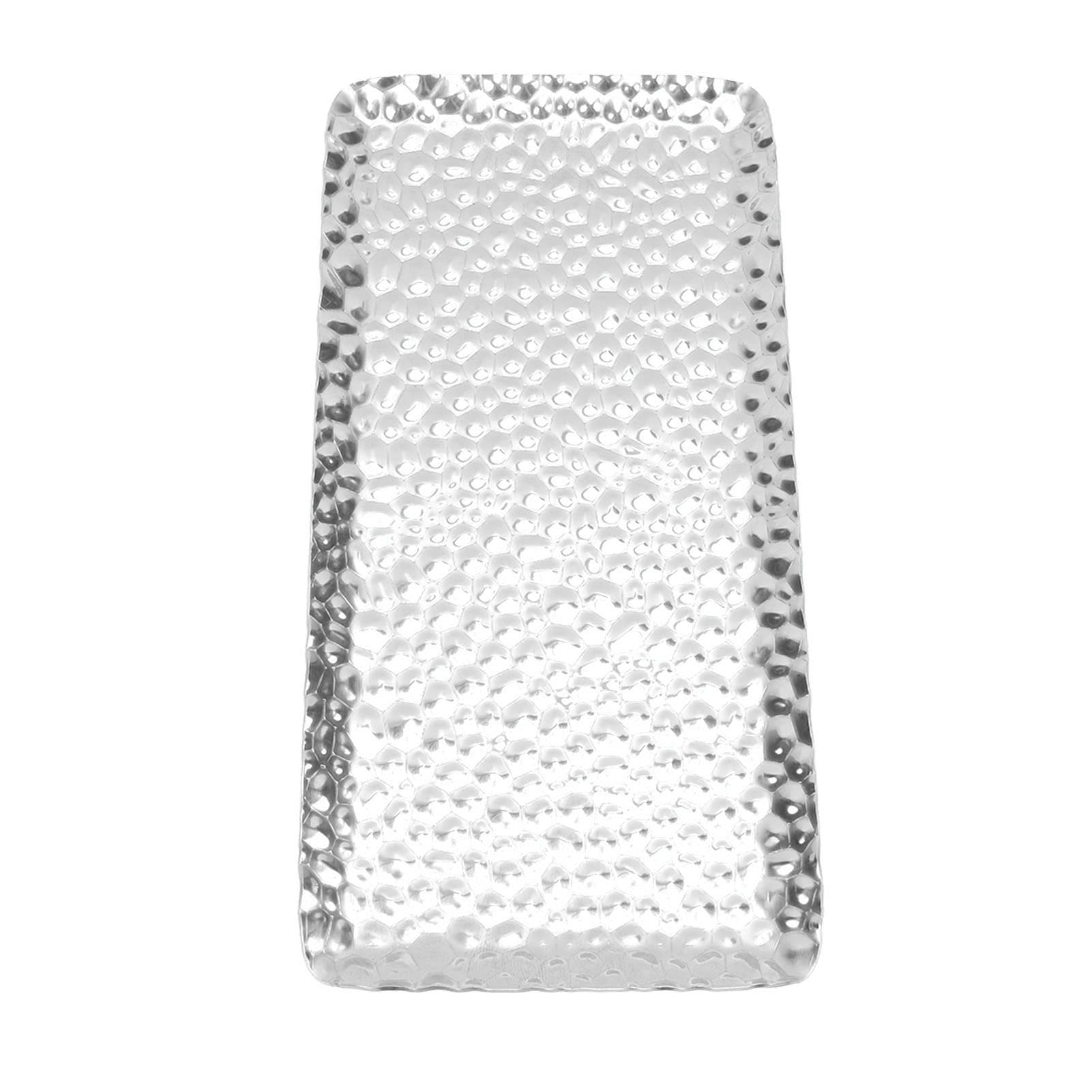 Hammered Tray, Decoration Dishwasher Rectangular Tray for Bedroom (Silver)