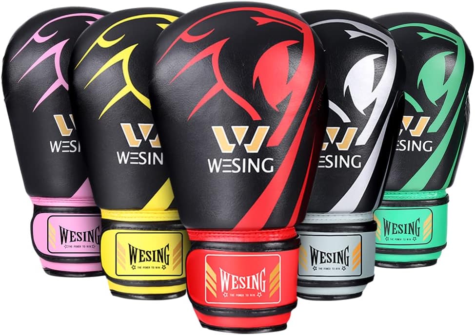Wesing Kids Professional Boxing Gloves Men Women Boxing Gloves Kickboxing Sparring Workout Training Gloves for Adult Kid