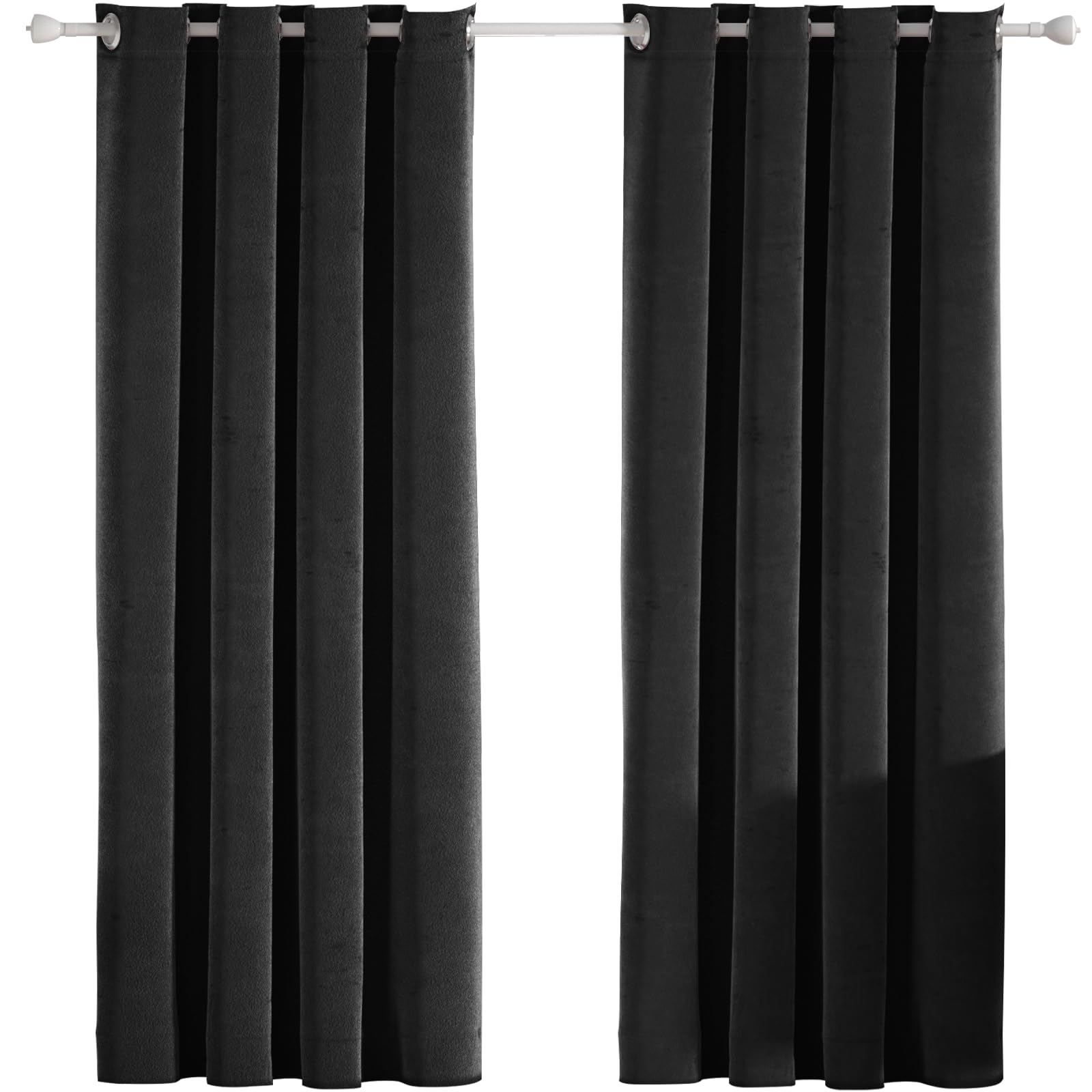 Ystyle Cortina Terciopelo 2 Piezas, 140×240cm, Cortinas Opacas 100%, Cortinas Termicas Aislantes Frio Y Calor, Cortinas Dormitorio Salon Habitacion Modernas, Cortina Antiruido, Negro