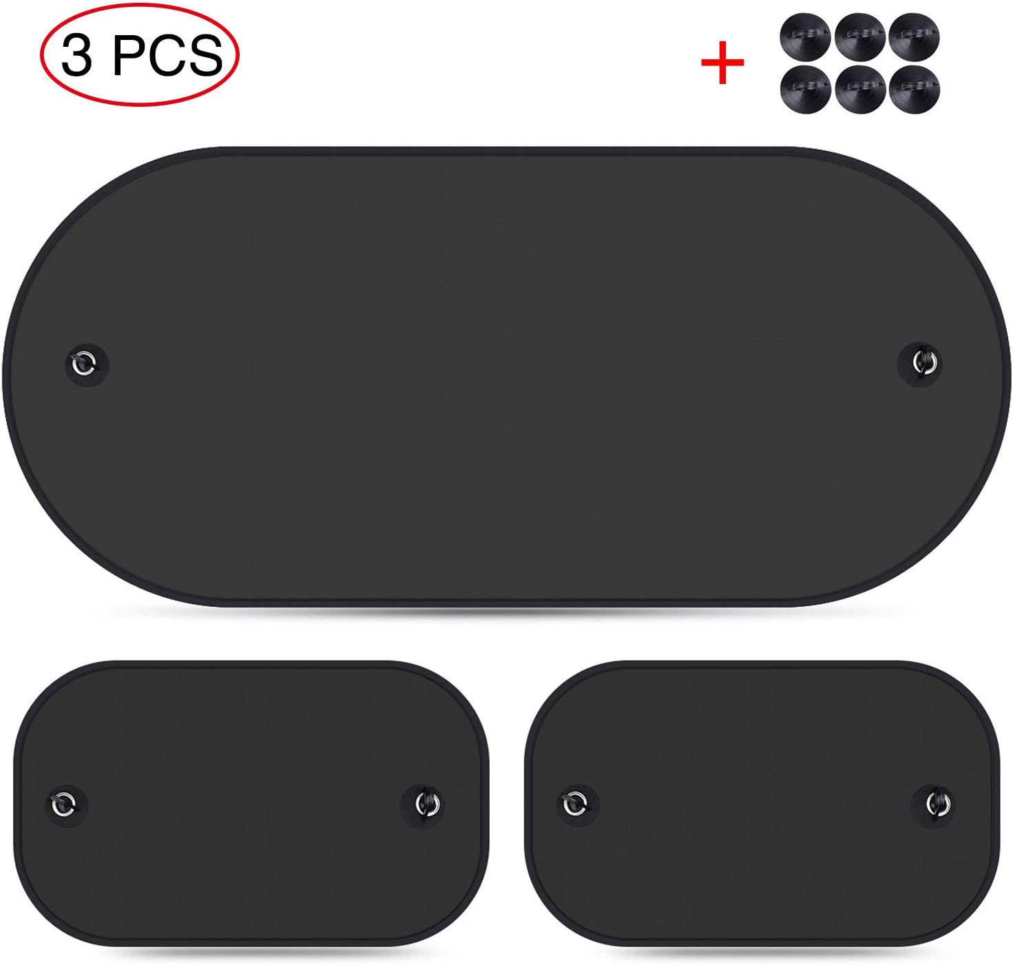 Car Window Shade-3 Pack Car Sun Shade Foldable 19.6"x11.8"Car Side Window Shade+39.3" x 19.6"Rear Window Sun Shades 80 GSM for Maximum UV/Sun/Glare Protection for Baby Fit for Car/SUV/Truck (3 Pack)