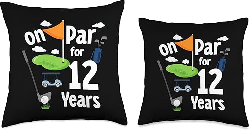 Miniatura 3 de On Par 12th Birthday Golf Player Theme 12 Year Old B-Day Throw Pillow, 18x18, Multicolor