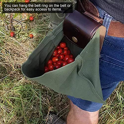 RiToEasysports Foraging Bag Outdoor,Portable Canvas Camping Belt Pouch Waist Hanging Mushroom Foraging Bag for Travel Camping - Image 2
