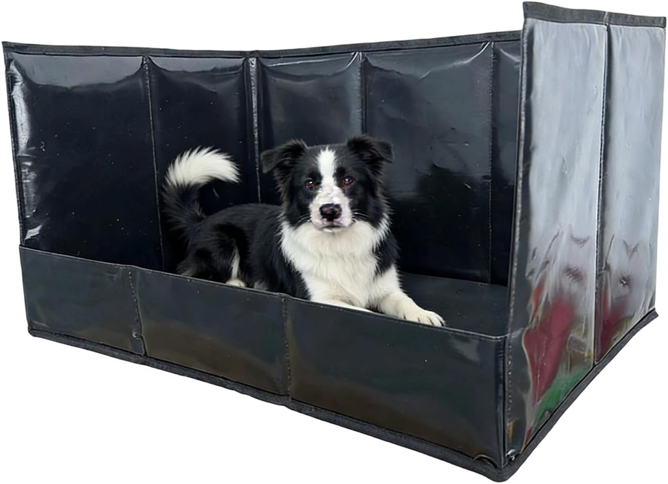 Portable Dog Toilet Box - High Sided Folding Litter Tray, Indoor Pet Potty Station, Dog Litter Box with High Walls | Splashs Guard Pee Area for Apartment Living Room Outdoor Balcony Porch Cleaning