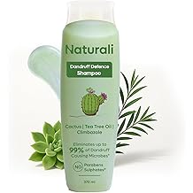 Na..turali. Champ&uacute; de defensa contra la caspa con aceite de cactus y &aacute;rbol de t&eacute;, 370 ml, sin parabenos, control de la caspa al 99 %