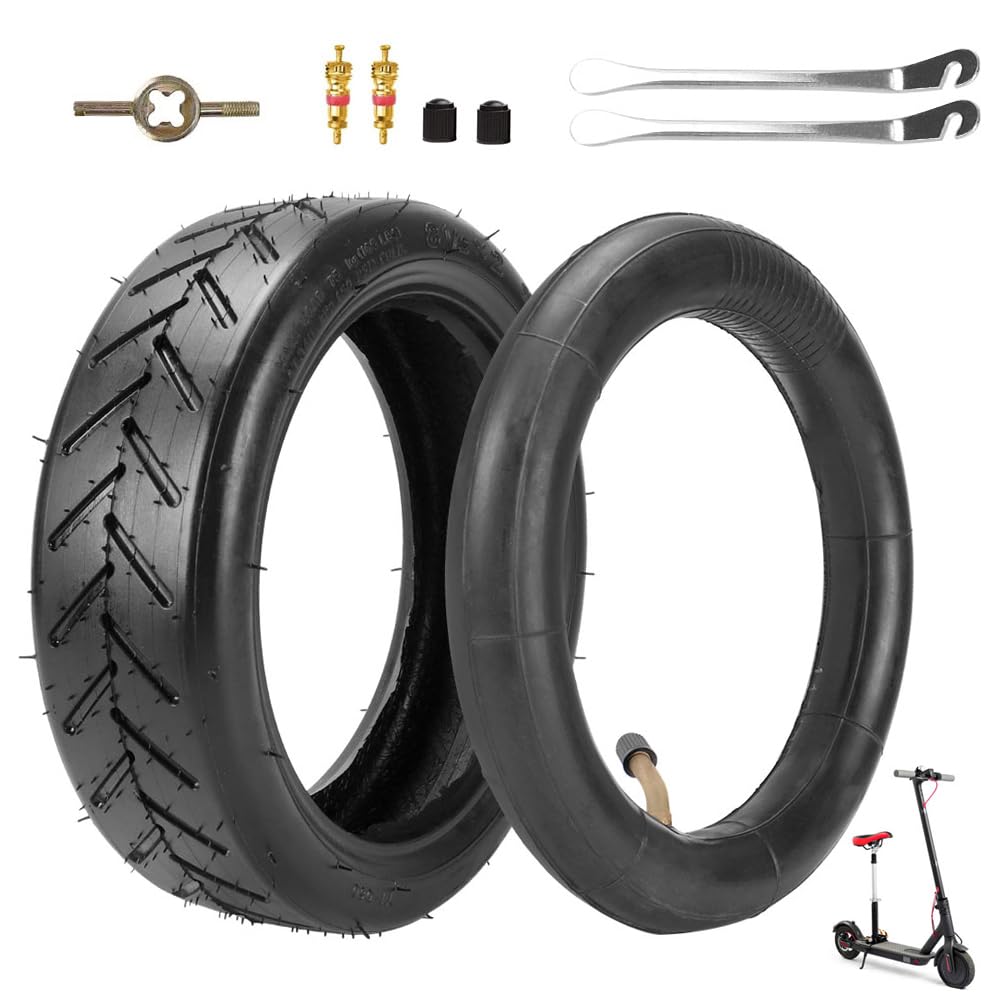 8.5x2 Scooter Tire 50/75-6.1 Rear Tire 8-1/2x 2 Bent Butyl Rubber Inner Tube 8.5x2 inches Tyre for Xiaomi M365 Okai/Gotrax Gxl V2 Bladez Razor KUGOO Electric Gas Kid Scooters Mini Pocket Bike