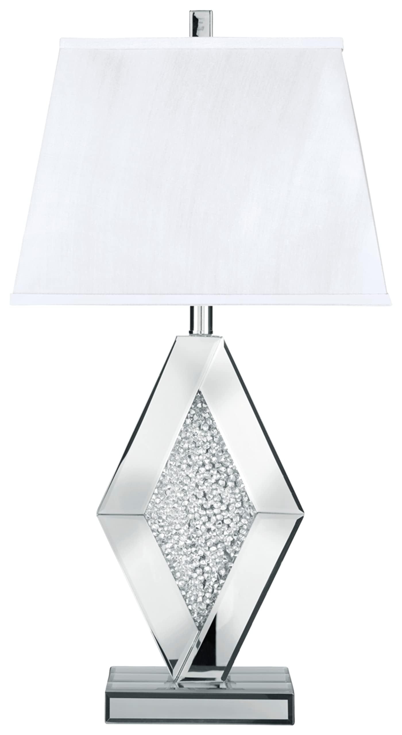 Signature Design by Ashley Prunella 30" Glam Crystal Bead Mirrored Glass Table Lamp, Silver