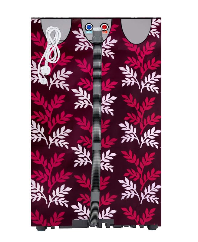 Image of Fully Automatic Top Load Washing Machine Cover Suitable For Samsung, Lg, Godrej, Whirlpool 6.5Kg, 7Kg, 7.5Kg, 8Kg, 9Kg, 10Kg, 11Kg ( 58Dx60Wx94H ), Waterproof Cover, Wine Leaf.
