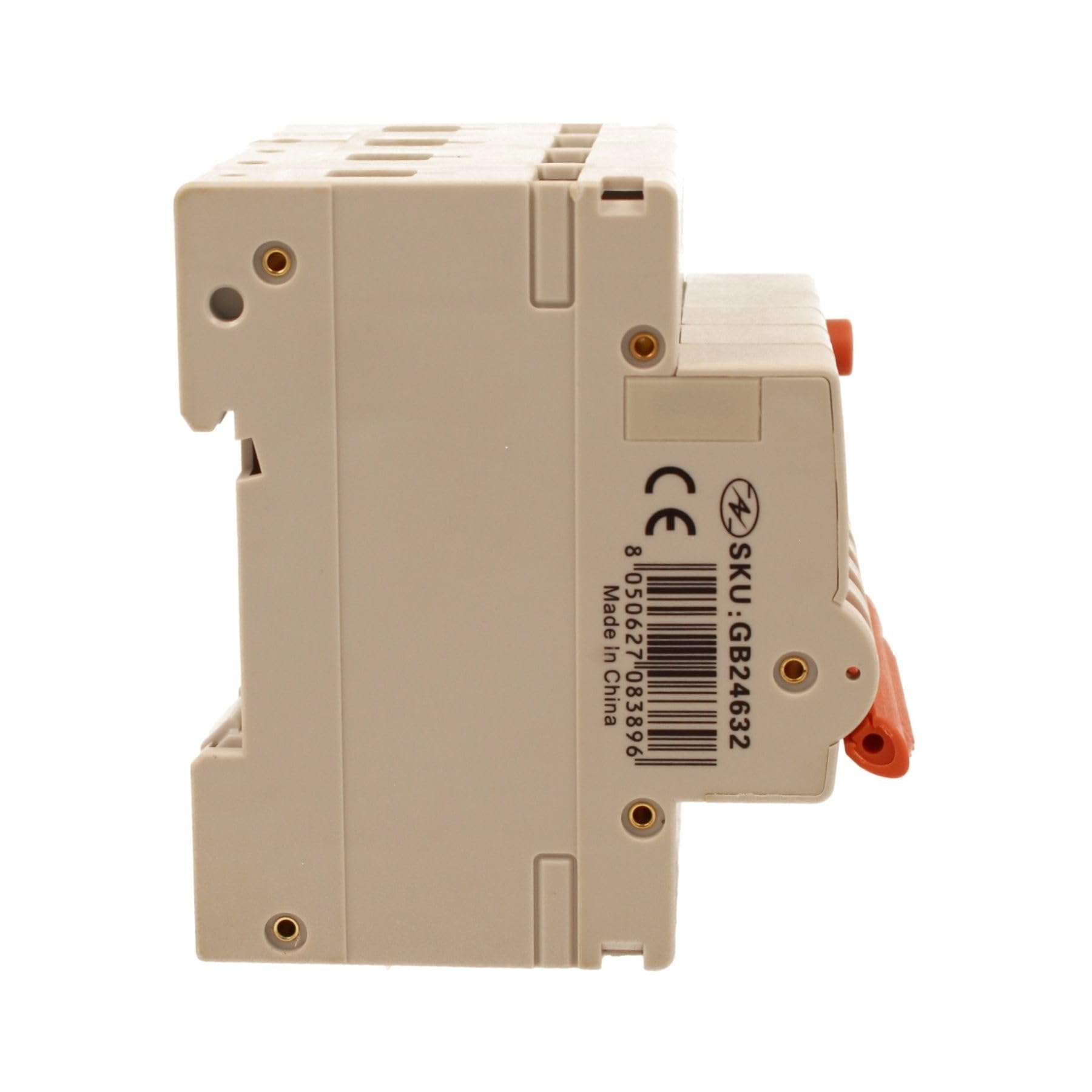 Interrupteur différentiel magnétothermique triphasé 380 V type A 300 mA 32 A C32, 4P véritable (NO 3P+N), courbe C 6 kA, double levier avec diagnostic visuel, 4 modules DIN, série PL8M4