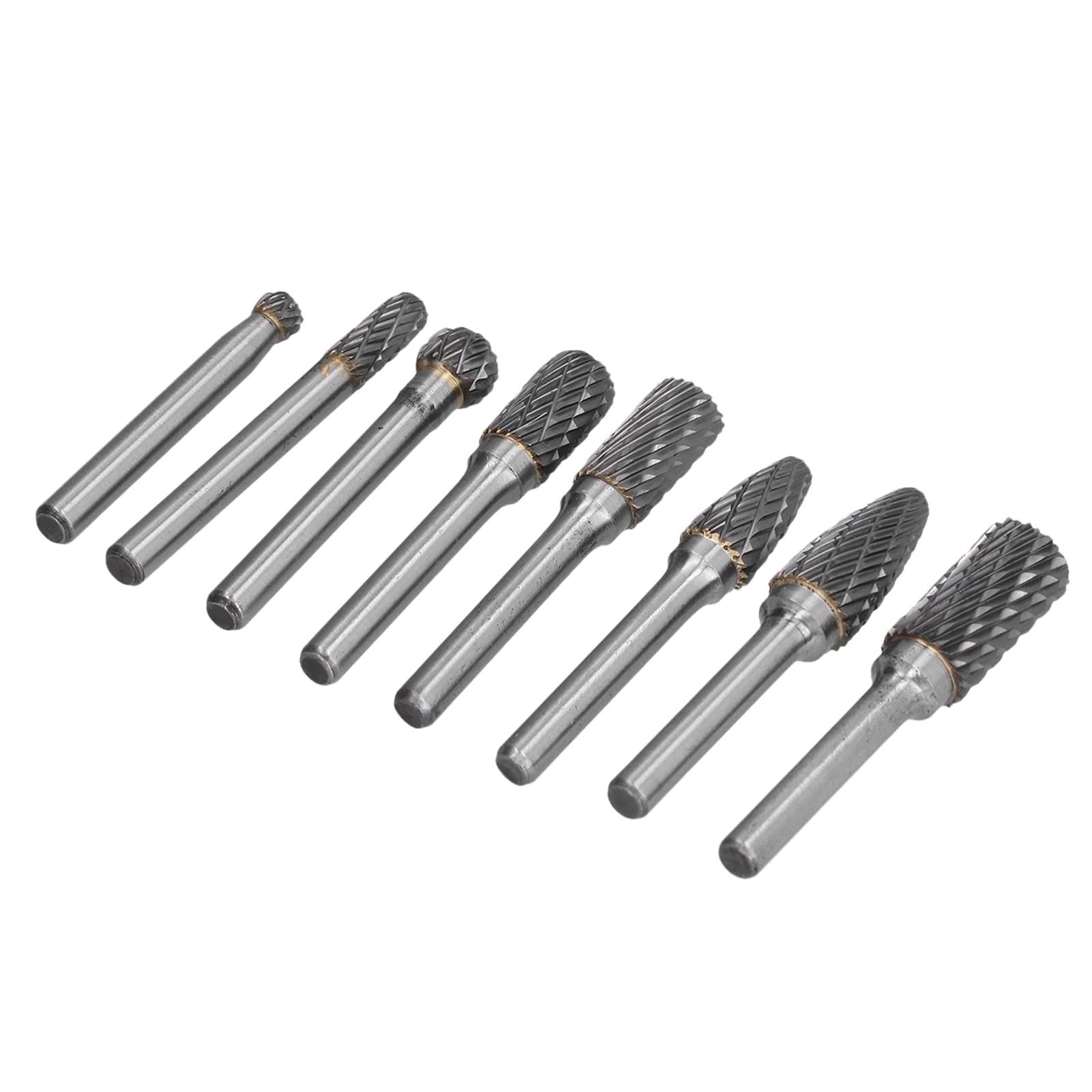 8 Piezas de Fresas de carburo de tungsteno, Juego de limas rotativas de carburo, Fresa rotativa de 6 mm de diámetro para Tallado de Madera y Trabajo en Metal, Incluye Caja de