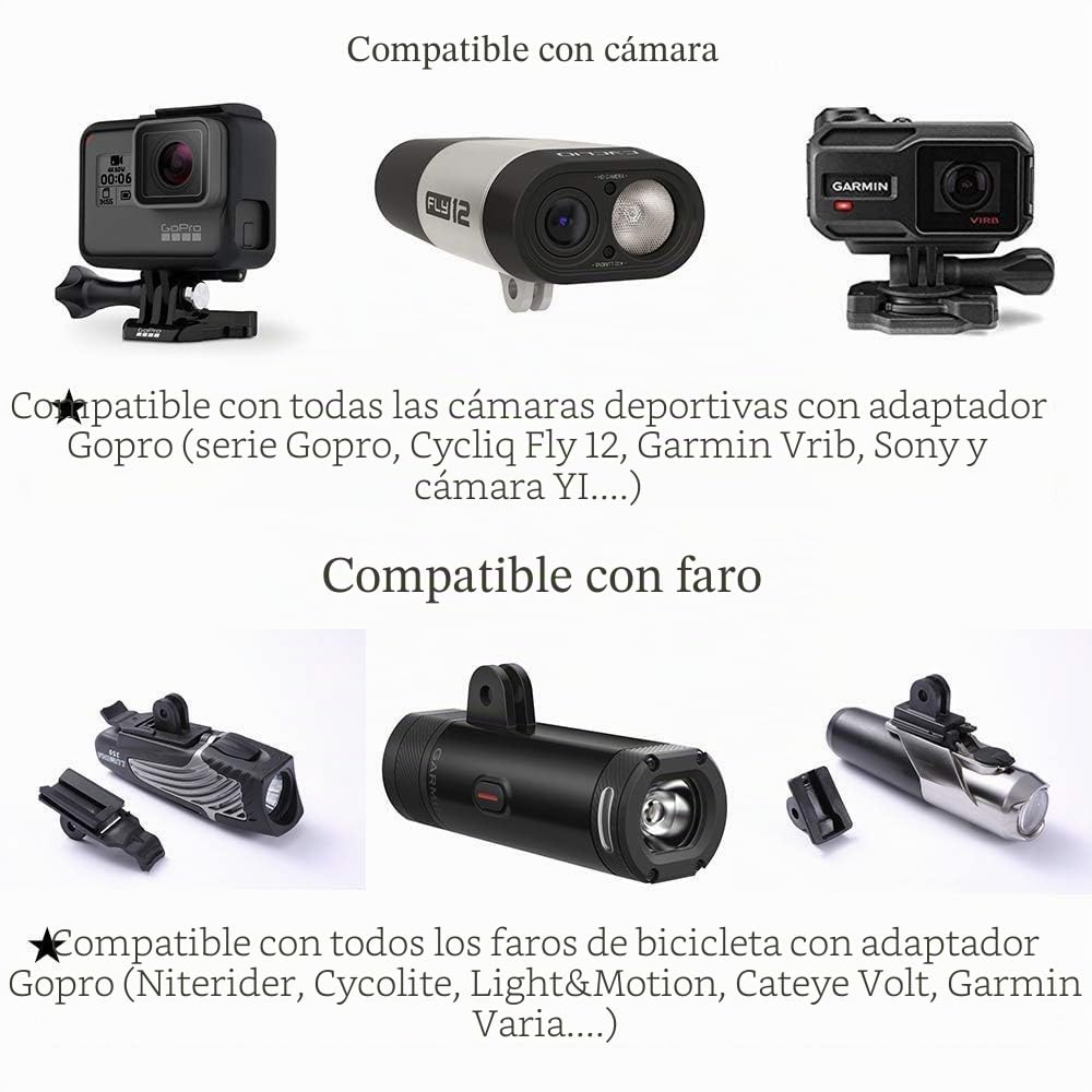 Panmout Combo out-Front Manillar Bike Mount for Wahoo Elemntm, Elemnt Bolt, Elemnt Mini, Bike Headlight Adapter.