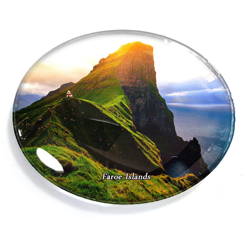 Faroe Islands Magnet Fridge Refrigerator Freezer Magnet Sticker Souvenir Decorations Oval Crystal Magnet Kitchen Whiteboard