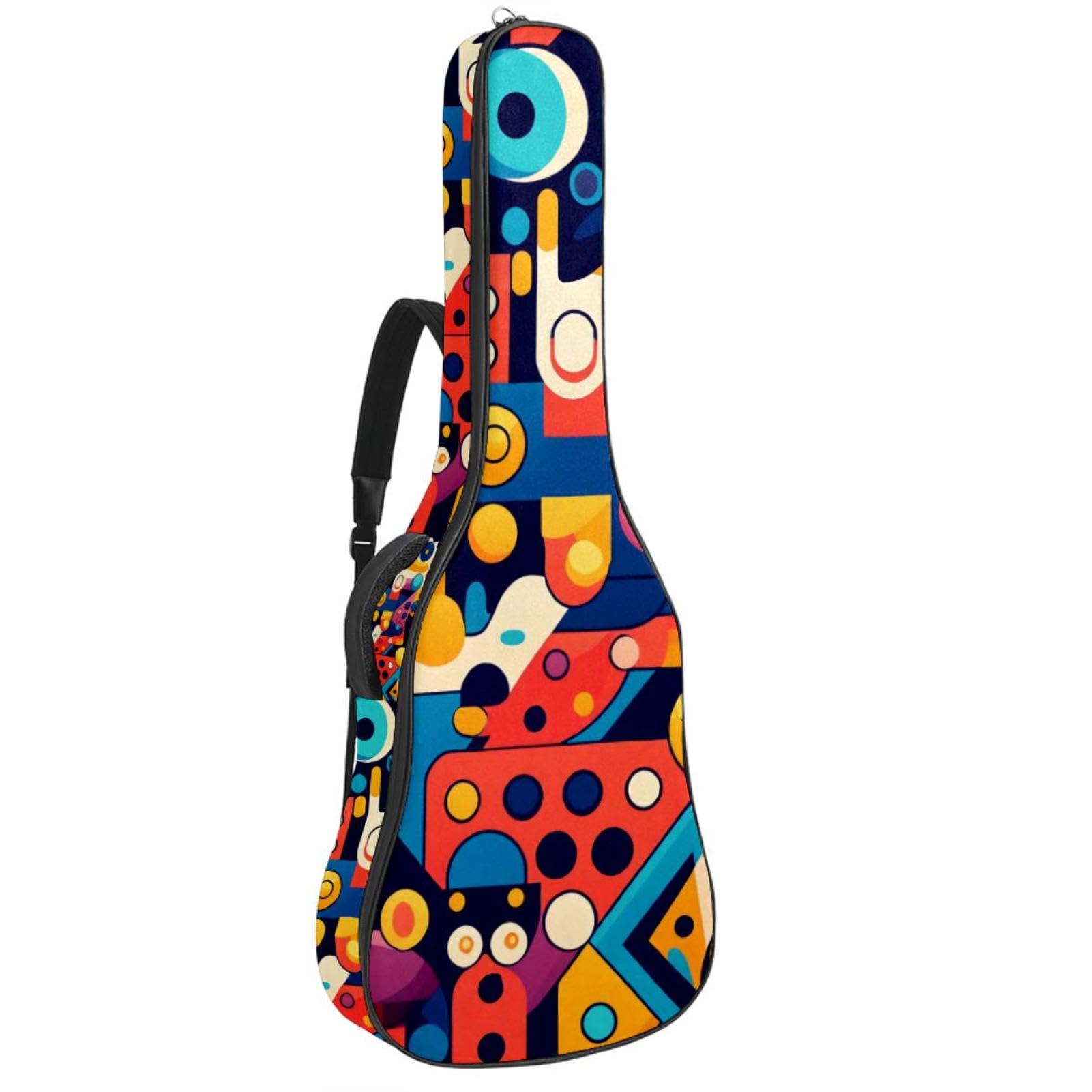 Sac pour guitare d'architecte design géométrique abstrait avec éponge antichoc - 8