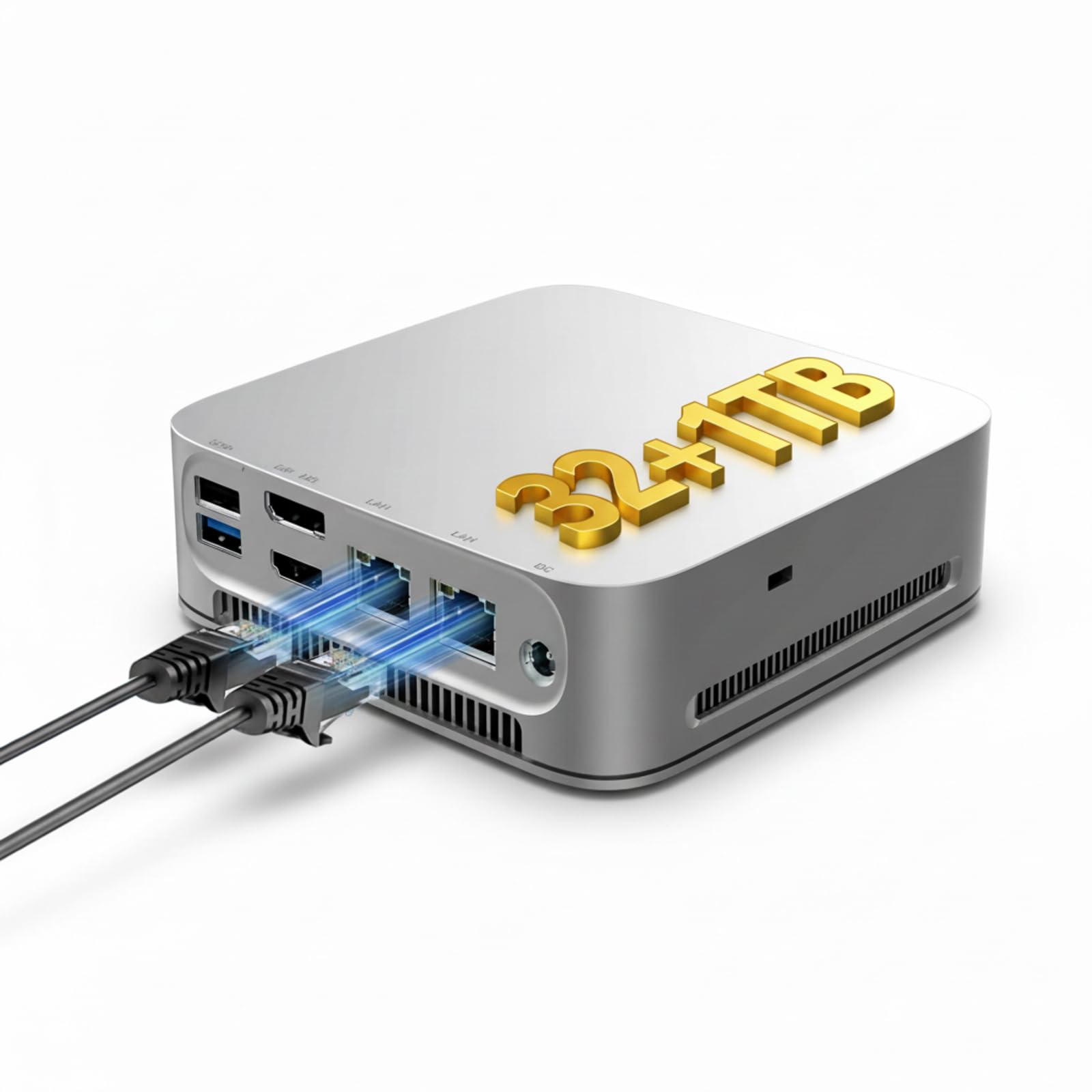 Mini PC, Dual 2.5GbE LAN AMD Ryzen 7 8745HS (Beats 6800H), 32GB DDR5 RAM 1TB PCIe 4.0 SSD (Expandable), Radeon 780M, Windows 11 Desktop Computers Home Business, Triple 4K Display/USB4/HDMI/WiFi6/BT5.2