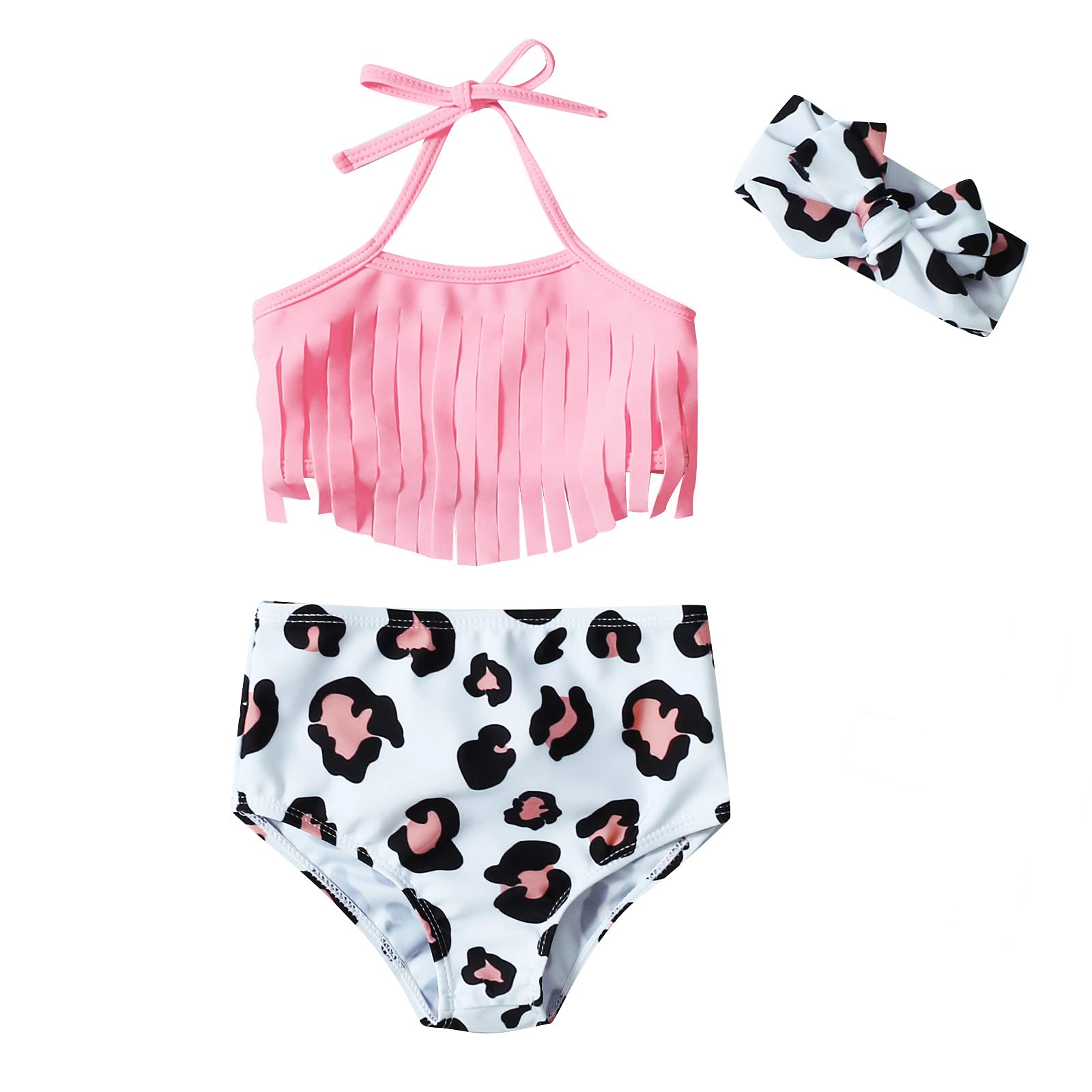 Buy Toddler Baby Girl Bikini Swimsuit Tassels Mermaid Dinosaur Print Bowknot Swimwear Suit