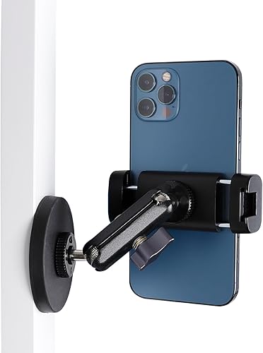 Miniatura 1 de Soporte magnético para teléfono con brazo mágico de cabeza esférica doble ajustable de 360, base magnética para equipo de gimnasio, refrigerador o