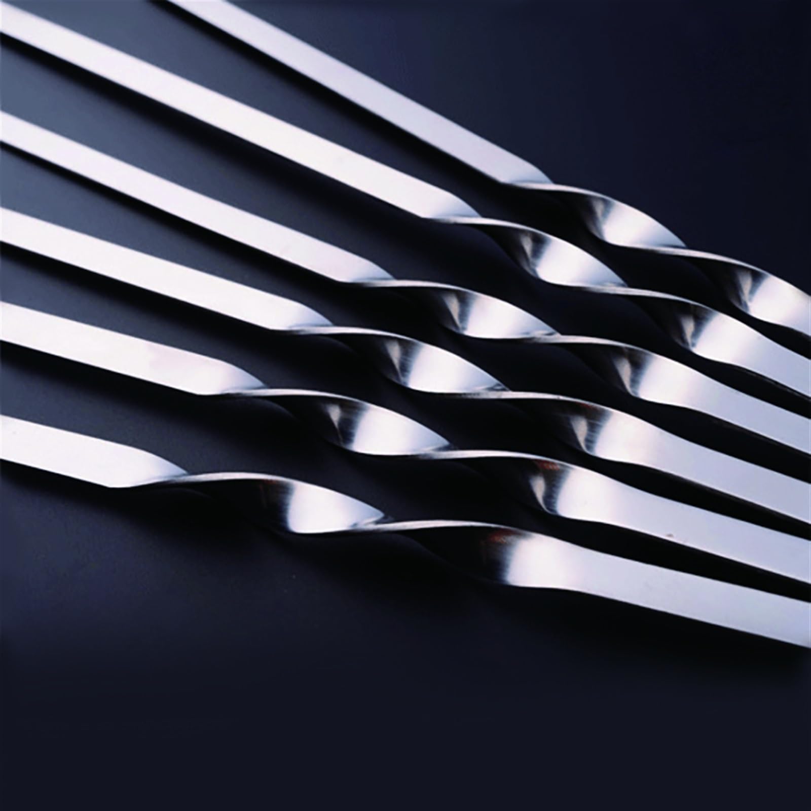 Spiedini for kebab, 6 pezzi da 45 cm/17,5'' in acciaio inox, spiedini lunghi for barbecue, bastoncini di carne piatti, for arrostire all'aperto, griglia for(6pieces)