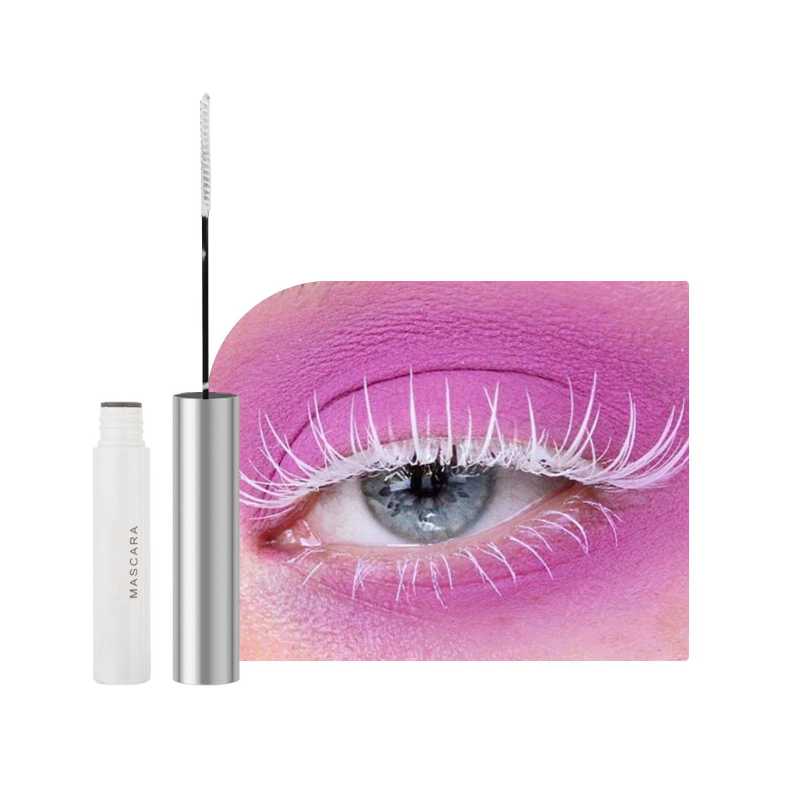 Intense Volume & Lengthening White Mascara Waterproof, Smudge-Proof, Long-Lasting for Eye Makeup, Party, Stage, Halloween