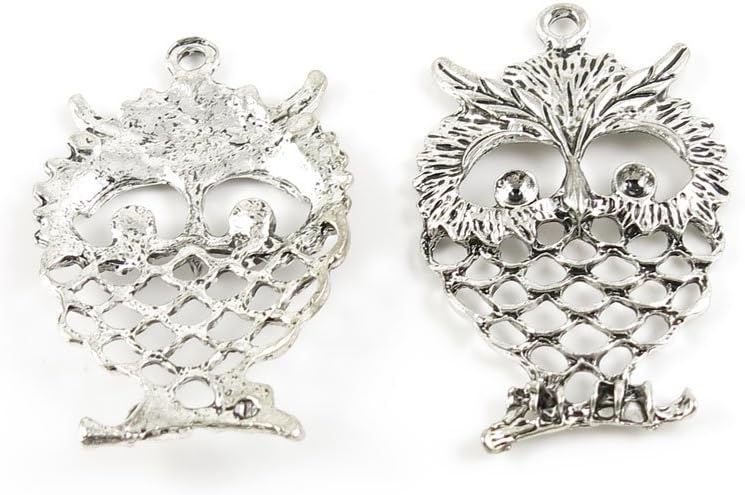 Wholesale Supplies Ancient Silver Fashion Jewelry Making Charms Findings W-13355 Hollow Fat Owl Pendant Craft DIY Vintage Alloys Necklace Bulk Supply Accessoires