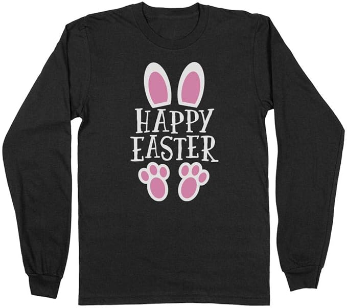 TeesAndTankYou Happy Easter Bunny Long Sleeve Shirt Unisex