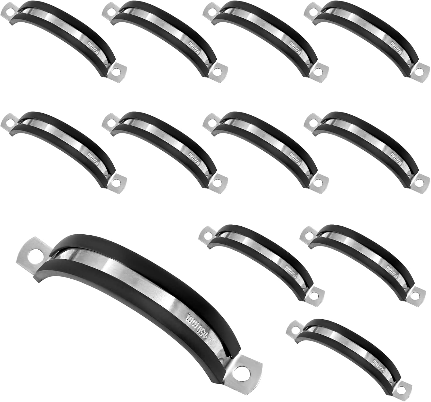 Kemcatui 12 Pack 2 Inch Cable Clamps, Stainless Steel Pipe Clamp