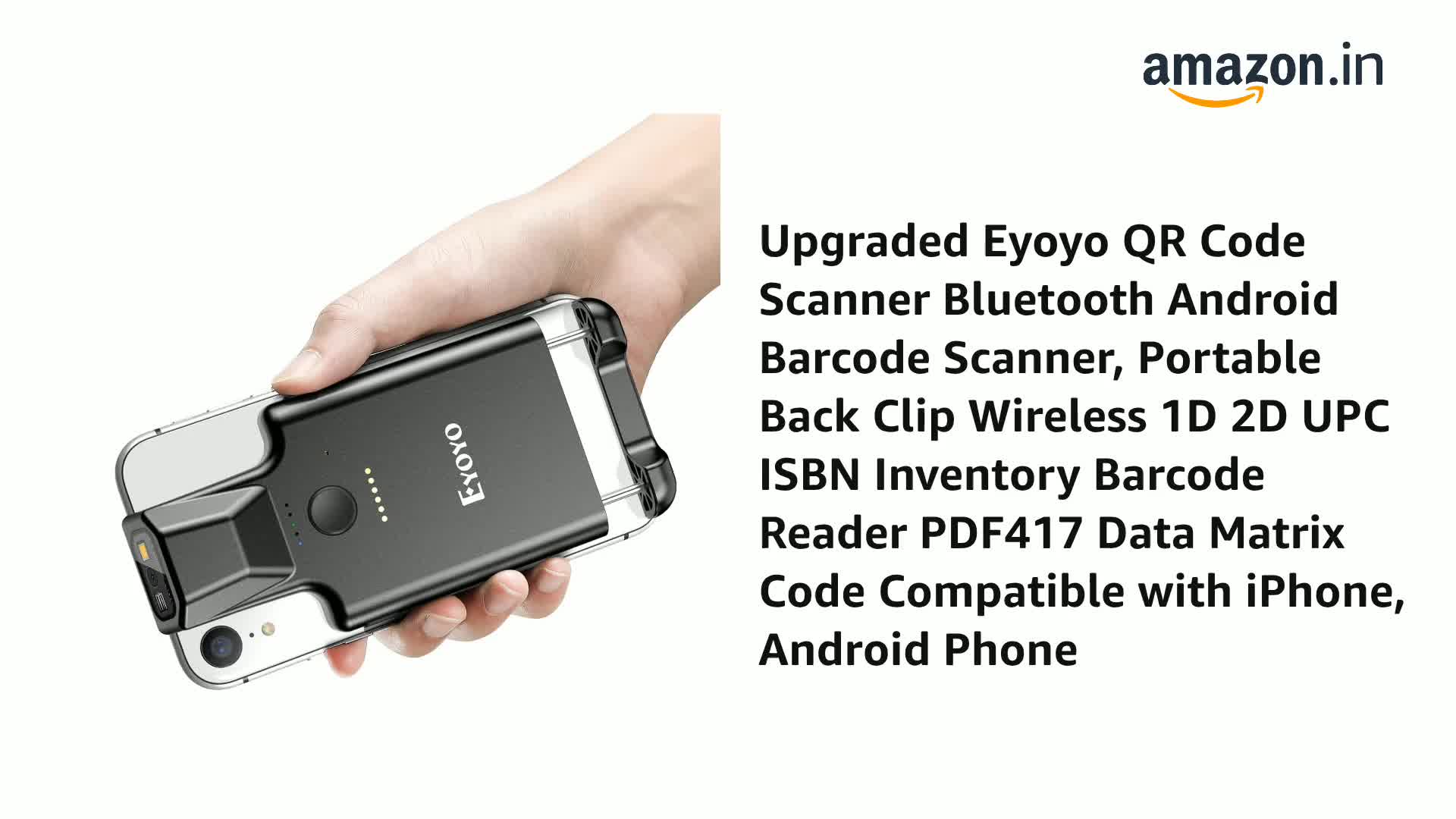 EYOYO Portable Ring Wearable 1D 2D Barcode Scanner 3-in-1 USB Wired & 2.4G Wireless & Bluetooth - Foto 5