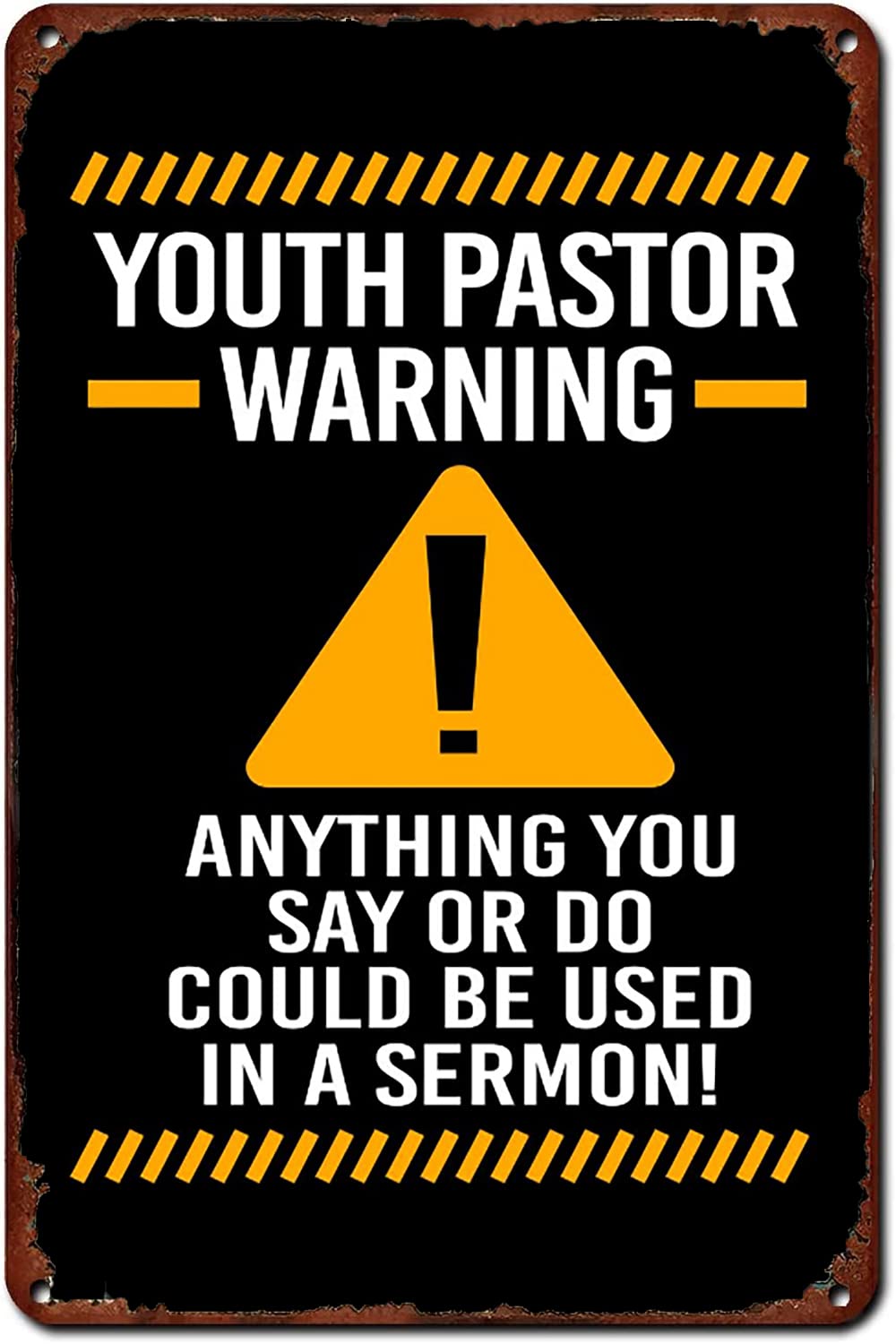 Funny Slogan Vintage Metal Sign, Youth Trendy Warning Wall Plaque, Multi Scene Home Art Decor, 8x12 Inch
