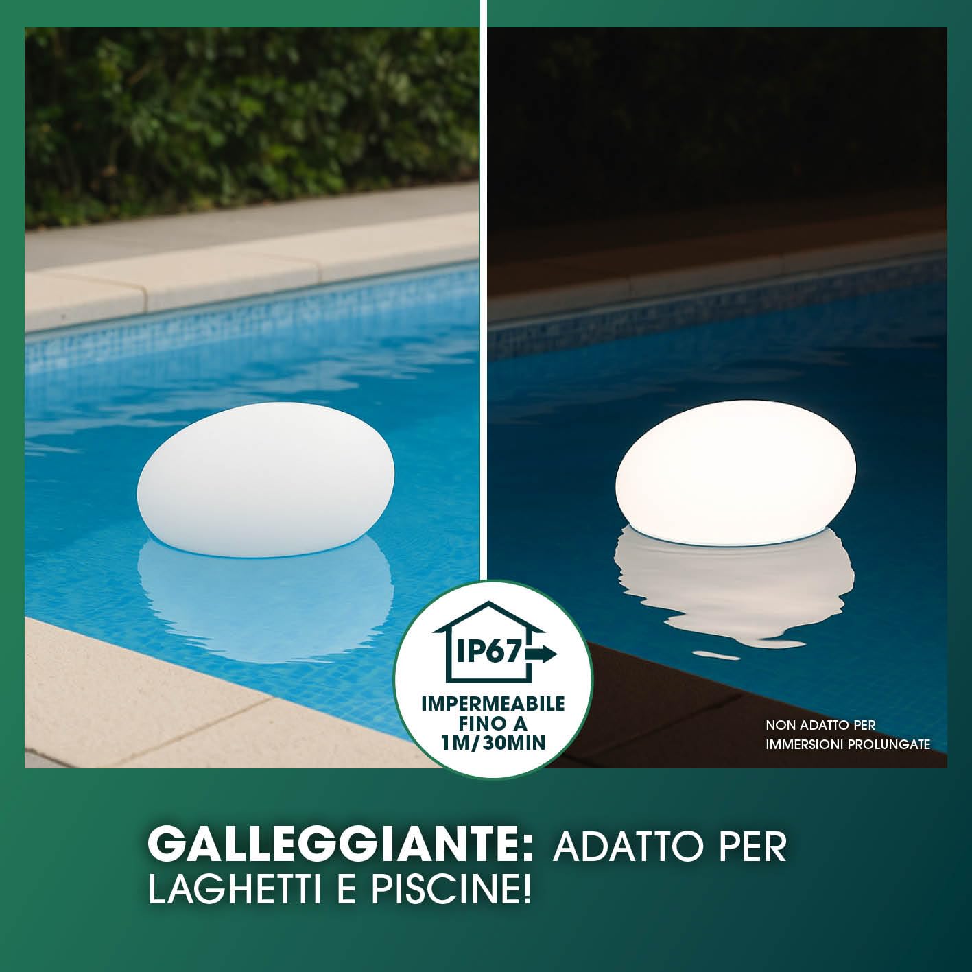 EASYmaxx Solar pietra deco 40x30x16 cm IP67 | Luce da giardino con illuminazione a LED con cambio di colore | Lampada da giardino moderna per esterni, telecomando | Cambio colore, resistente alle intemperie, telecomando incluso, classe energetica A