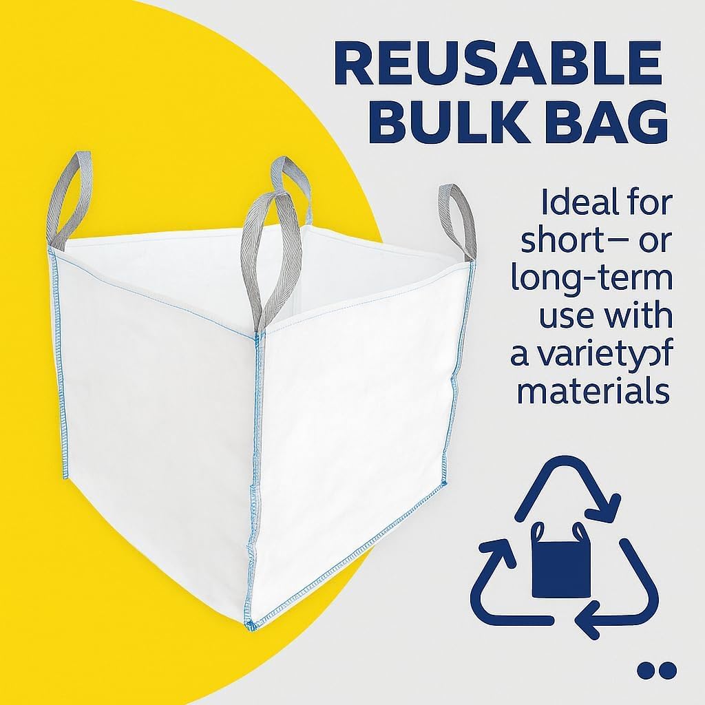 Lot de 5 sacs en vrac FIBC de 1/2 tonne, solides pour déchets de jardin, matériaux tissés industriels