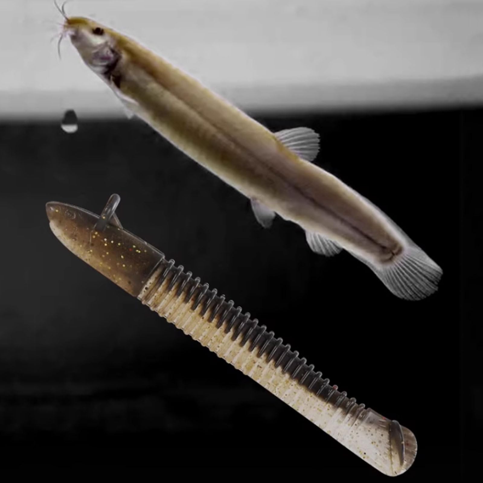 50 ou 45 Pack Bionic Loach Soft Baits Floating T-Tail Lures Sink-Sink Fautewater Bait pour Mandarin Fish & Perch Leurres Swimbaits