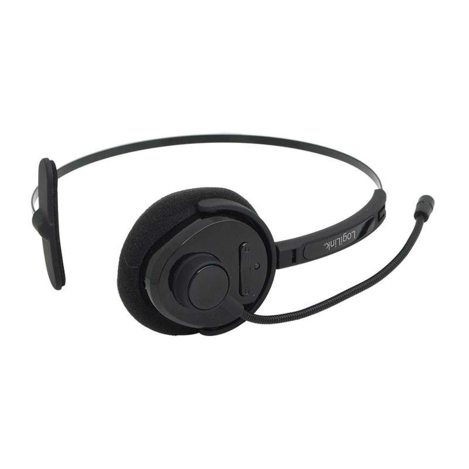 LogiLink Bluetooth Mono Headset mit Mikrofon PC Videokonferenz bis zu 14h Gesprächszeit