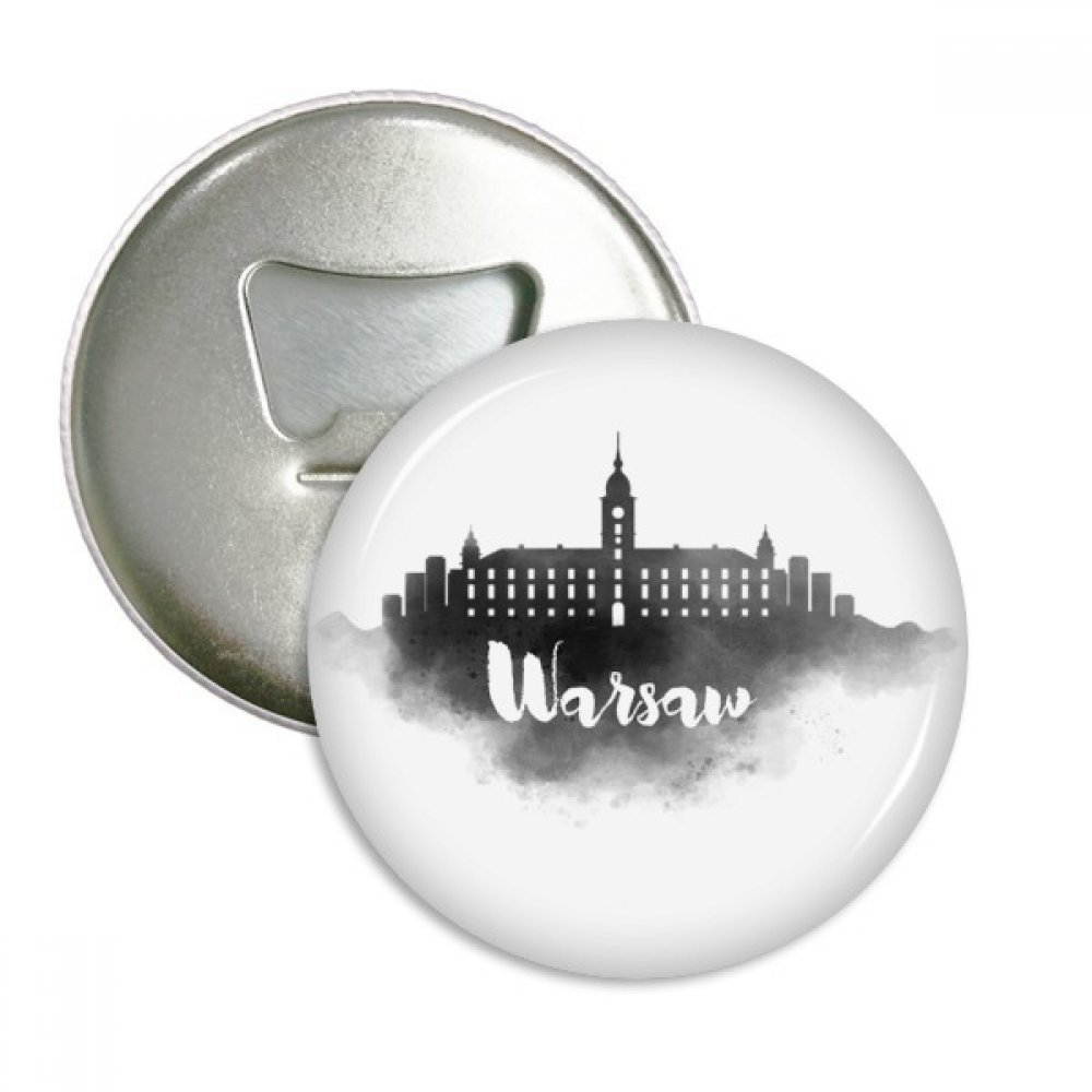 Badge et aimants de frigo Varsovie lot de 3 souvenirs à offrir en cadeau