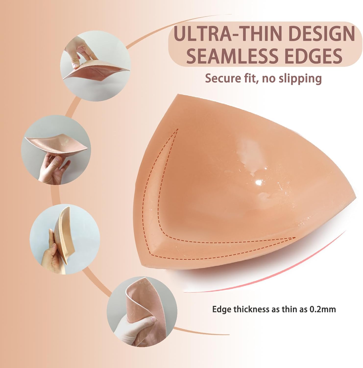 Double-Sided Sticky Bra Lift Inserts | Lightly Padded Push-Up Adhesive Bra for Large Bust | Reusable Insert Pads - Image 7