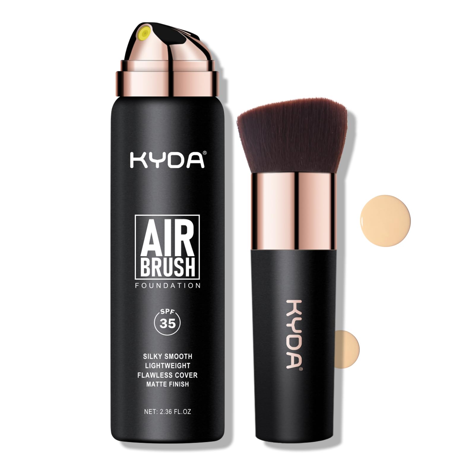KYDA AirBrush Foundation Spray, Silky Foundation Mist Makeup, Flawless Coverage for Smooth Creamy Nude Finish, Breathable Blendable Lasting Formula, Moisturizing Makeup Primer-#220 Natural Beige