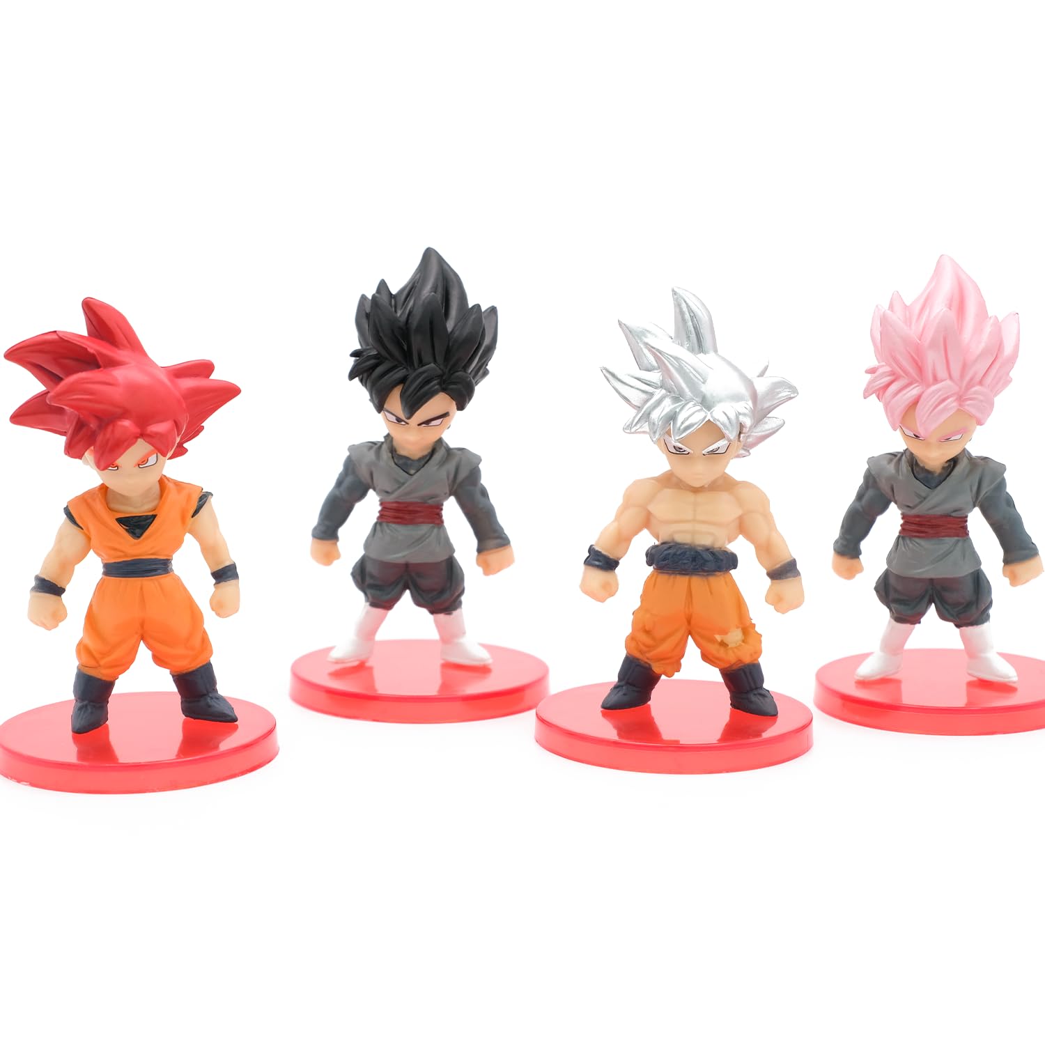 21-teiliges Anime Chibi Figuren Set - Mini Action Manga Sammelfiguren mit Standfuß - Kämpfer & Helden Stil für Anime Fans - Deko, Geschenk & Vitrine - Super Fight Set