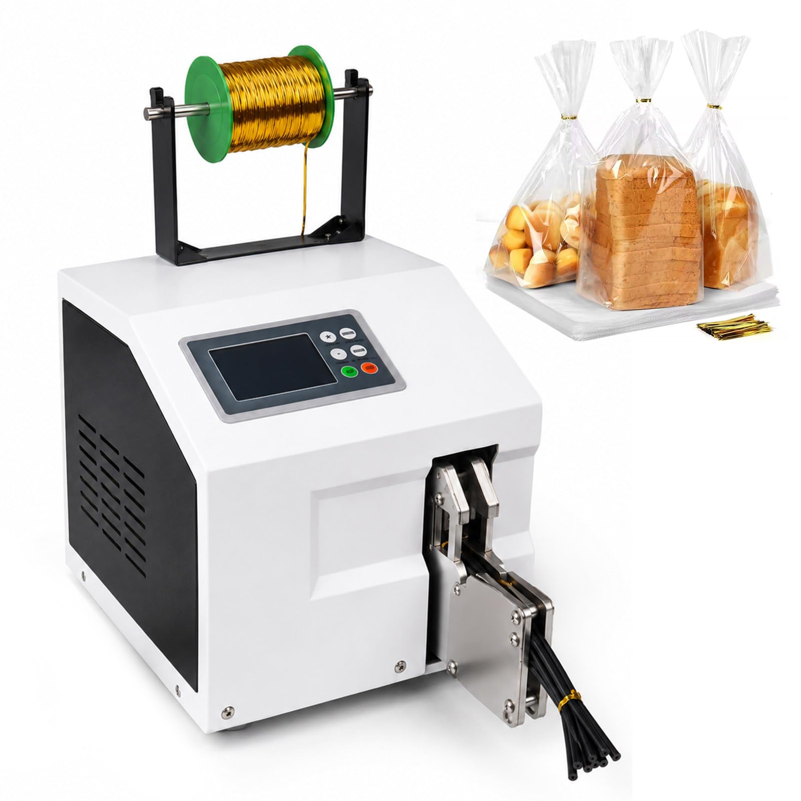 Macchina automatica Twister con filo piatto da 300 m e filo rotondo da 1000 m, strumento di imballaggio pronto all'uso e rack per un'installazione efficiente della postazione di lavoro